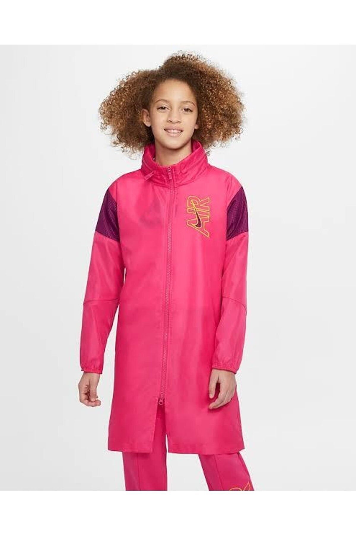 Nike Air Older Kids'  Woven Hooded Jacket - Pink Air Dokuma Kapüşonlu Genç Çocuk