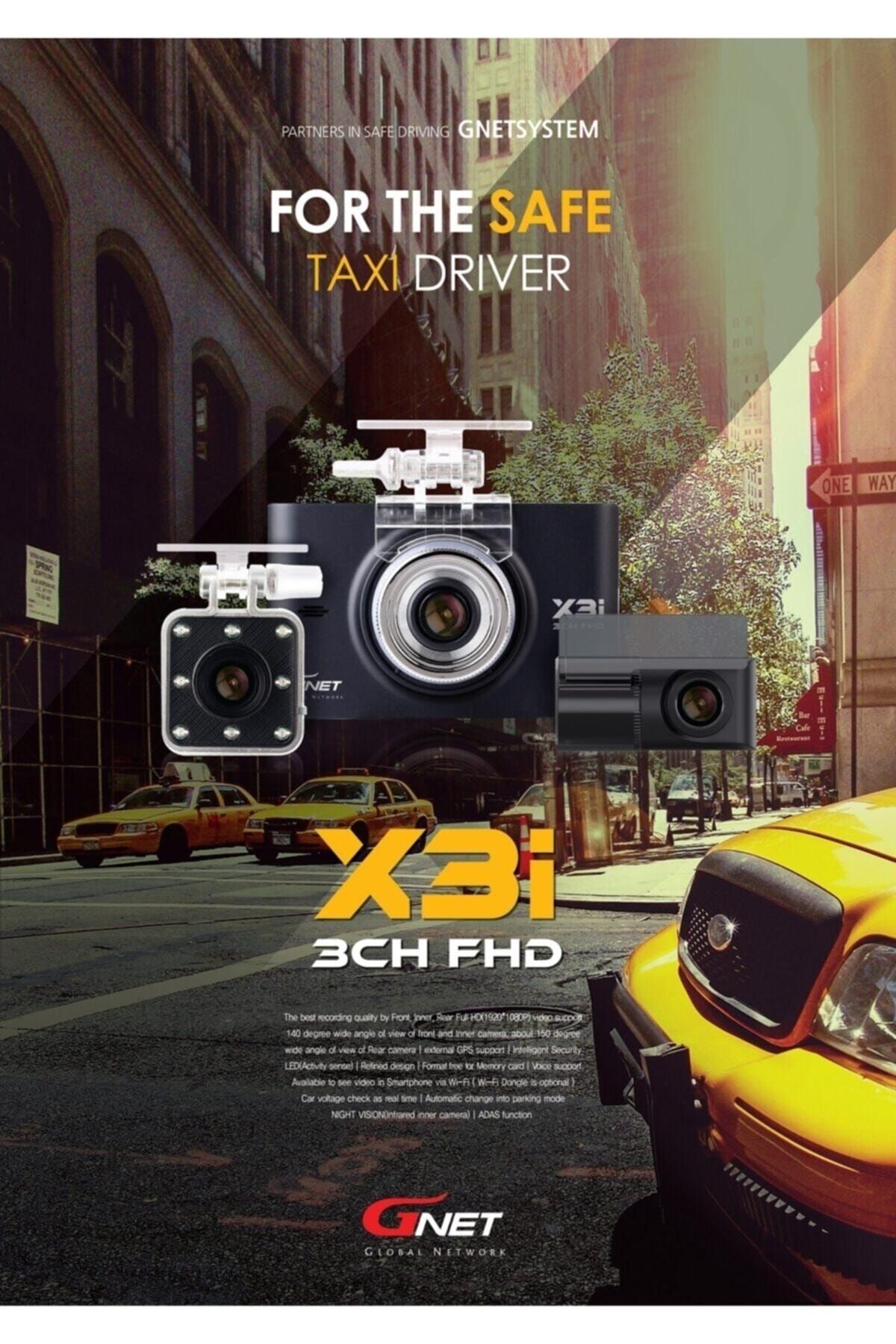 Gnet X3i 3 Kameralı Wi-fi Araç Kamerası Taxi Uyumlu