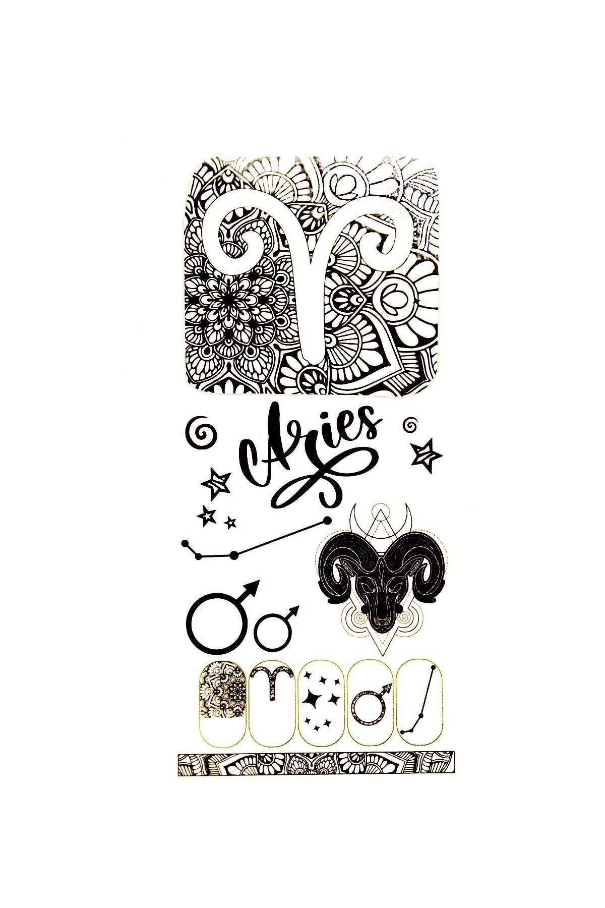 Flash Tattoos Koç Burcu El - Tırnak Dövmesi