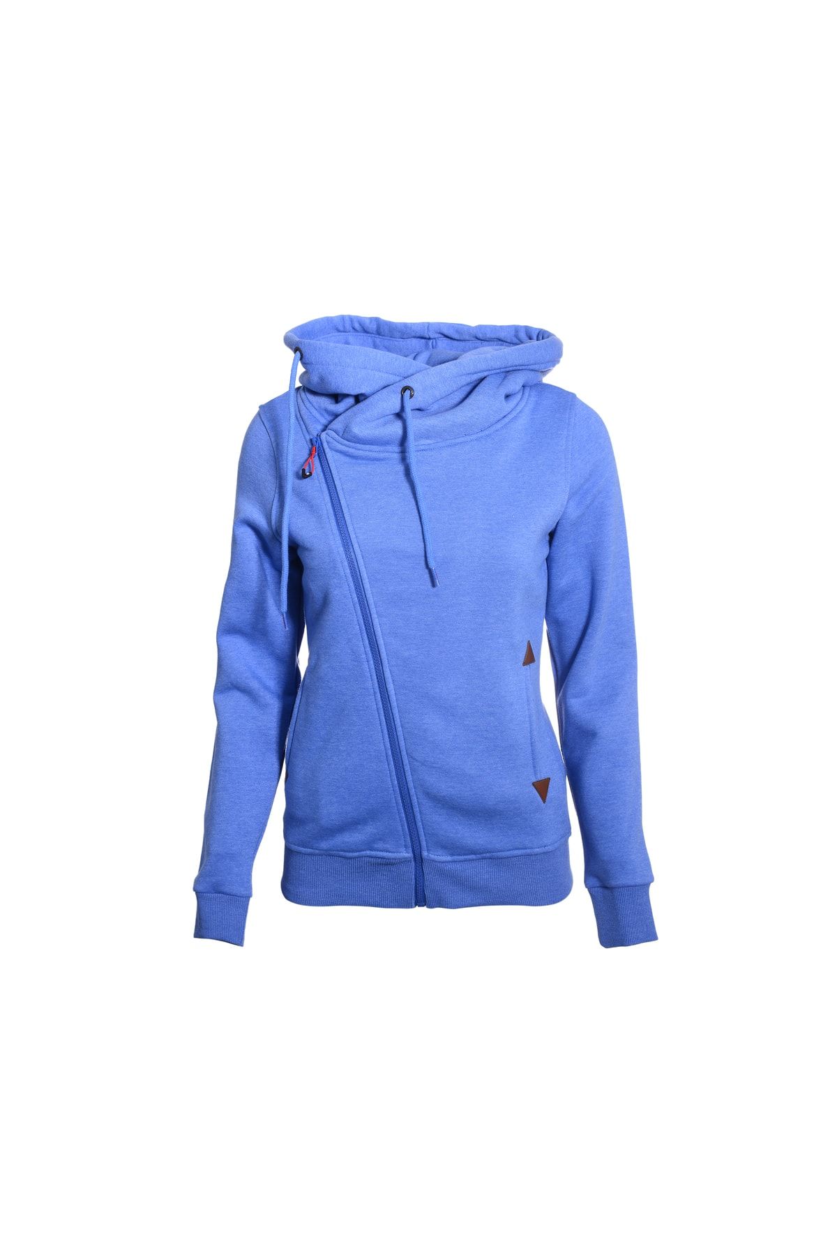 Cresta Tam Fermuarlı Kapüşonlu Kadın Sweatshirt / Ceket Mavi