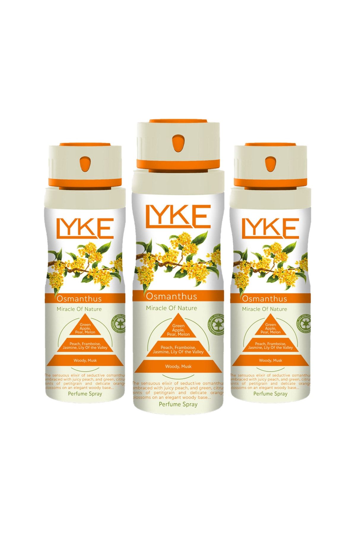 Lyke Miracle Of Nature Osmanthus Kadın Deodorant Sprey 200 Ml X 3 Adet