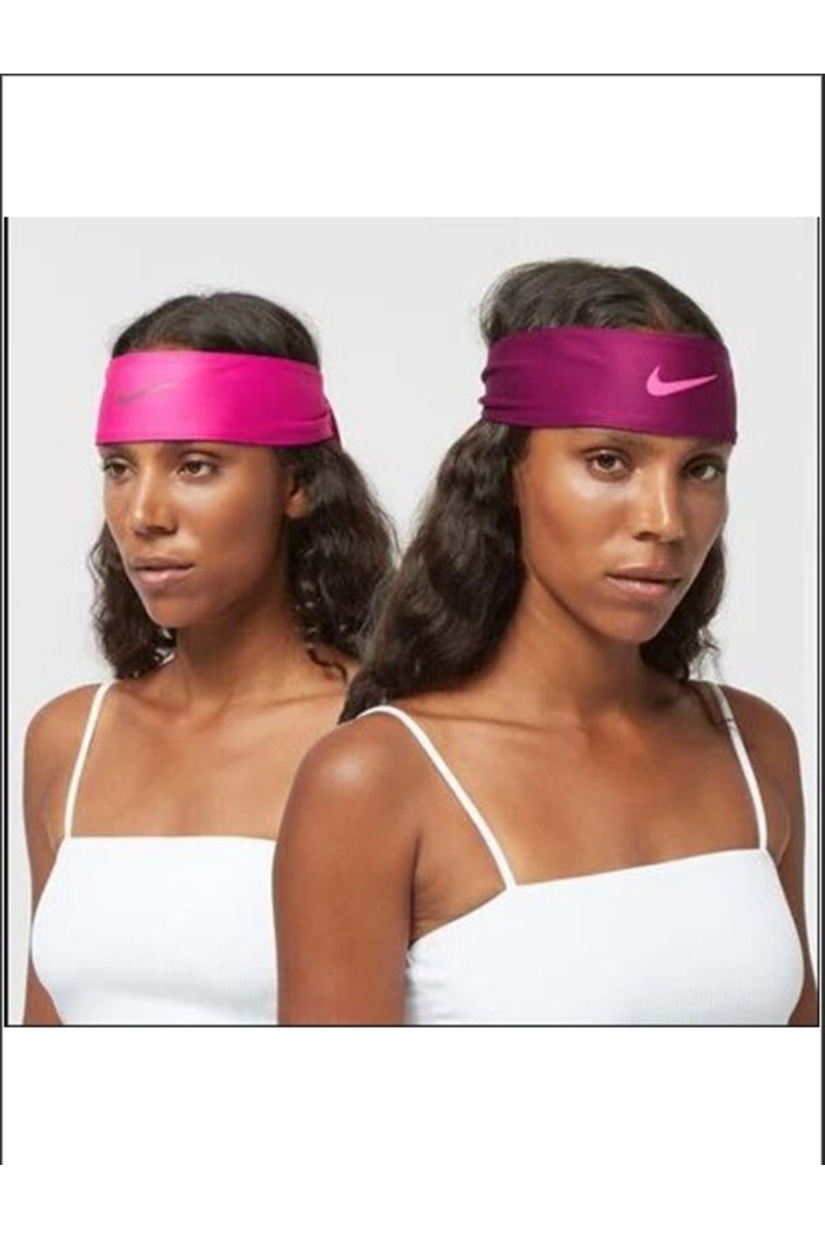 Nike Dri Fit Head Tie Bandana Çift Taraflı Kafa Bandı Pembe Ve Mor