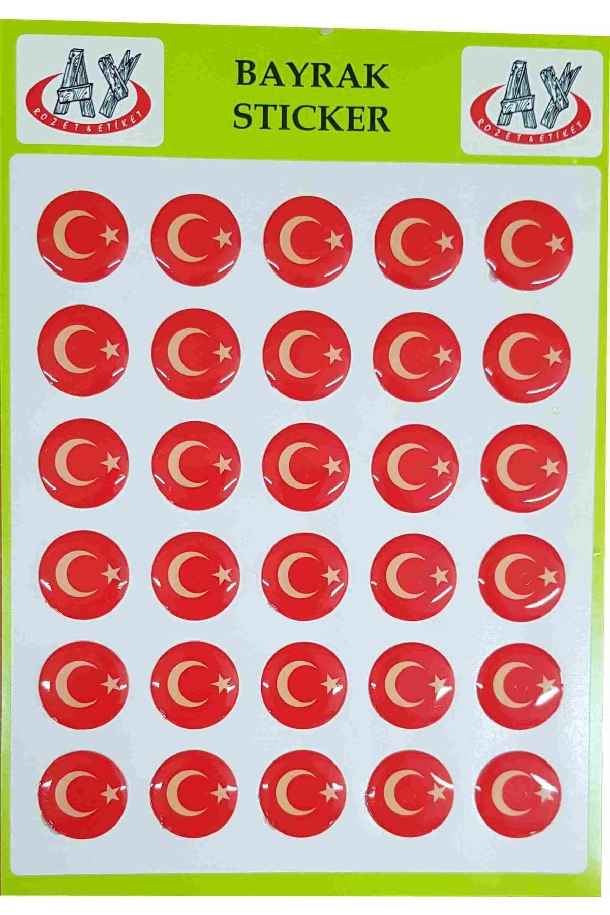 Vatan Damla Türk Bayrağı Sticker Etiket * 10 Adet