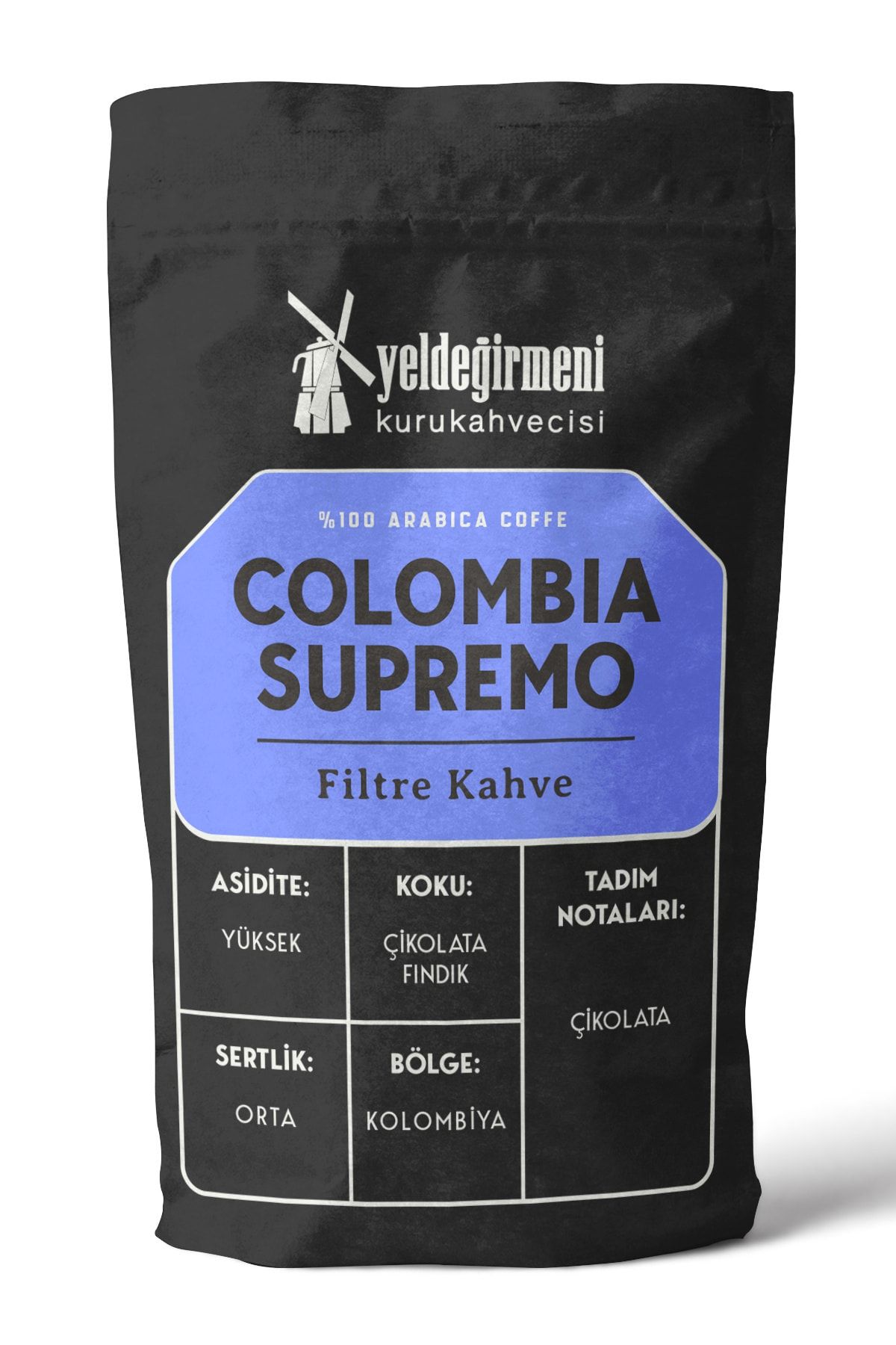 Yeldeğirmeni Kurukahvecisi Colombia Supremo Filtre Kahve 1000 gr