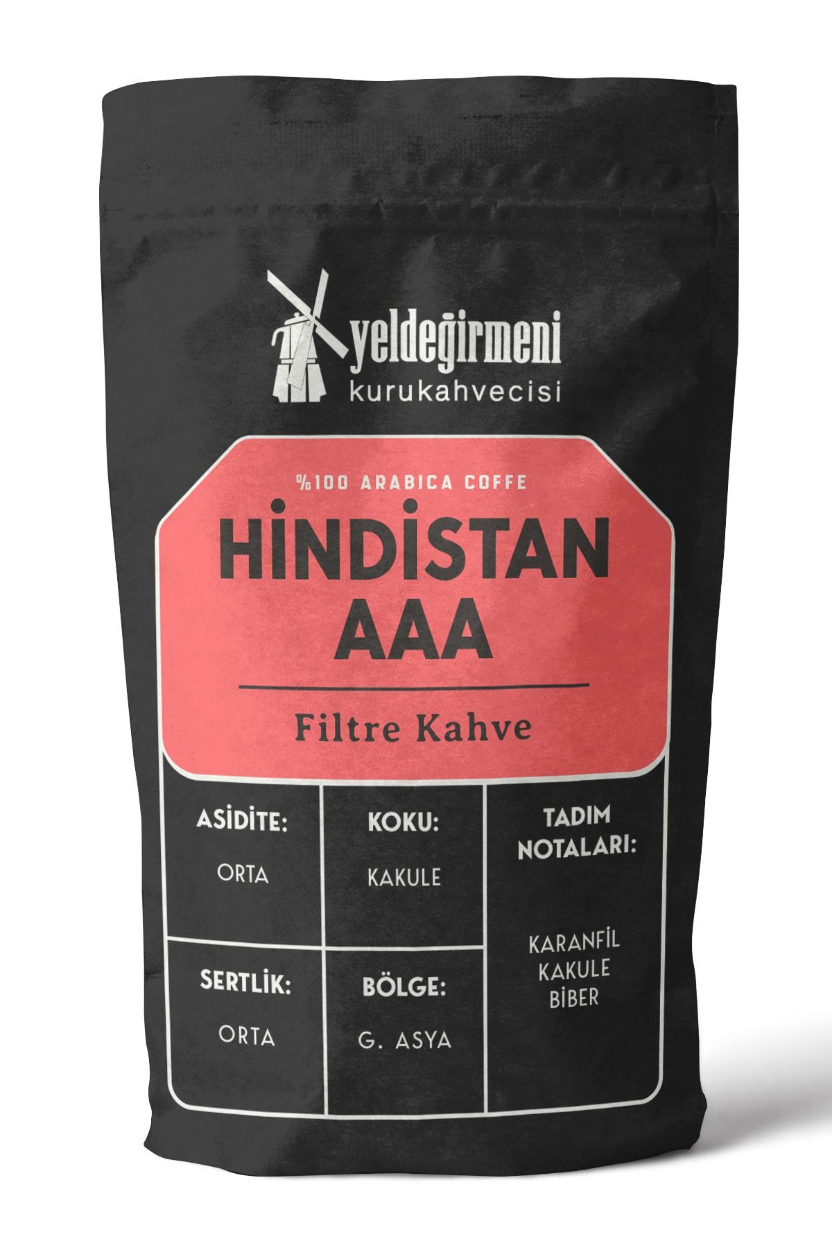 Yeldeğirmeni Kurukahvecisi Hindistan Aaa Filtre Kahve 250 gr