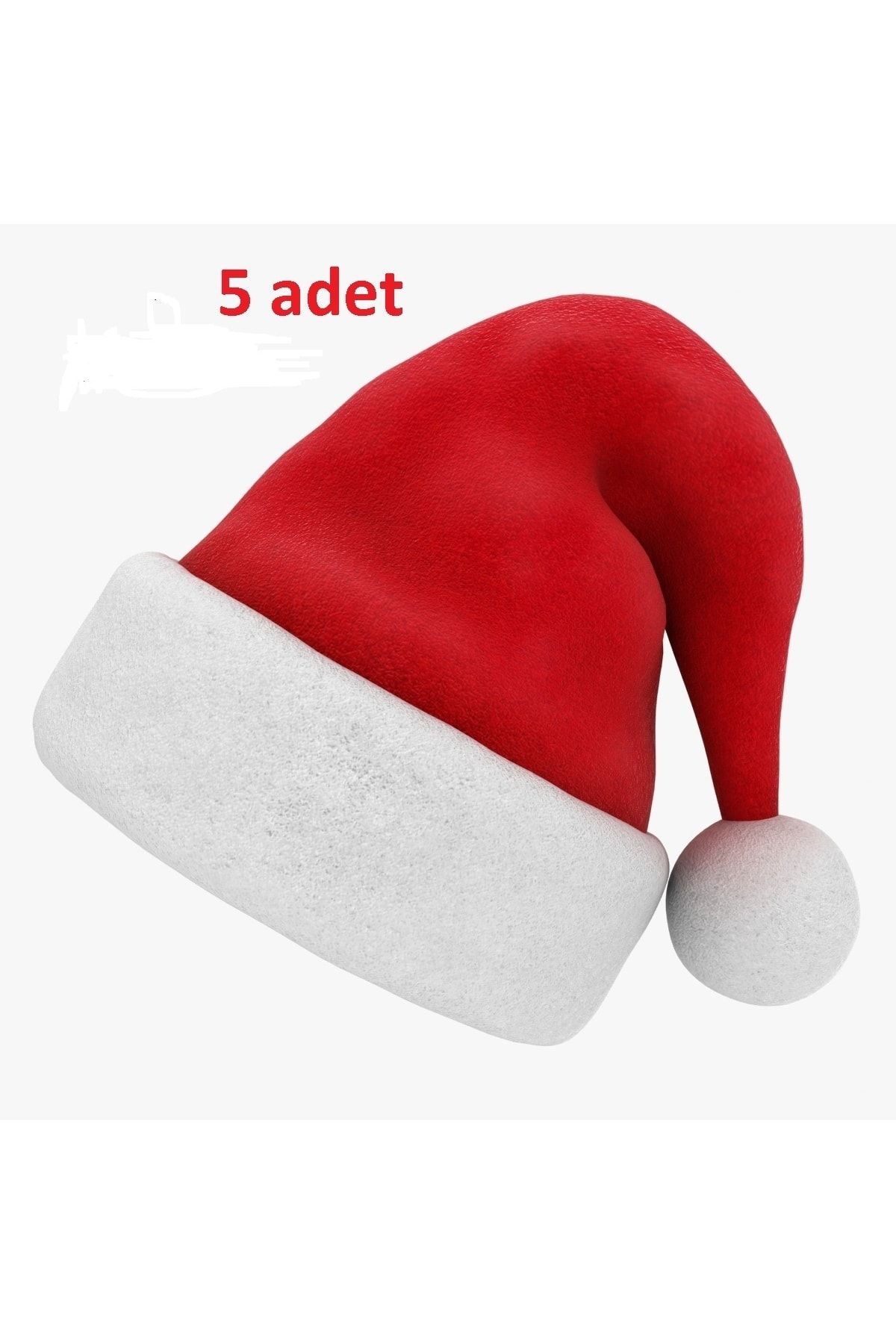 Ems Products Yetişkin Noel Şapkası - Yılbaşı Şapkası - Polar Yıl Başı Şapkası - Noel Baba Şapkası