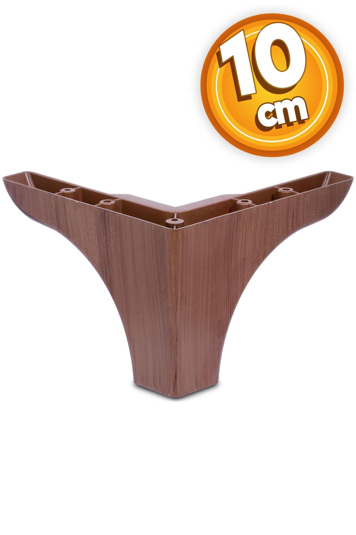 Badem10 Mobilya Kanepe Sehpa Puf Koltuk Ayağı 10 Cm Ahşap Kahverengi