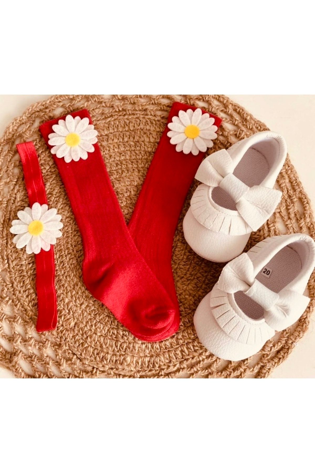 AFRALYAHOME Kız Bebek Hediyelik Makosen Ayakkabı Takımı-bebek Hediyelik Ayakkabı Çorap Toka Takımı