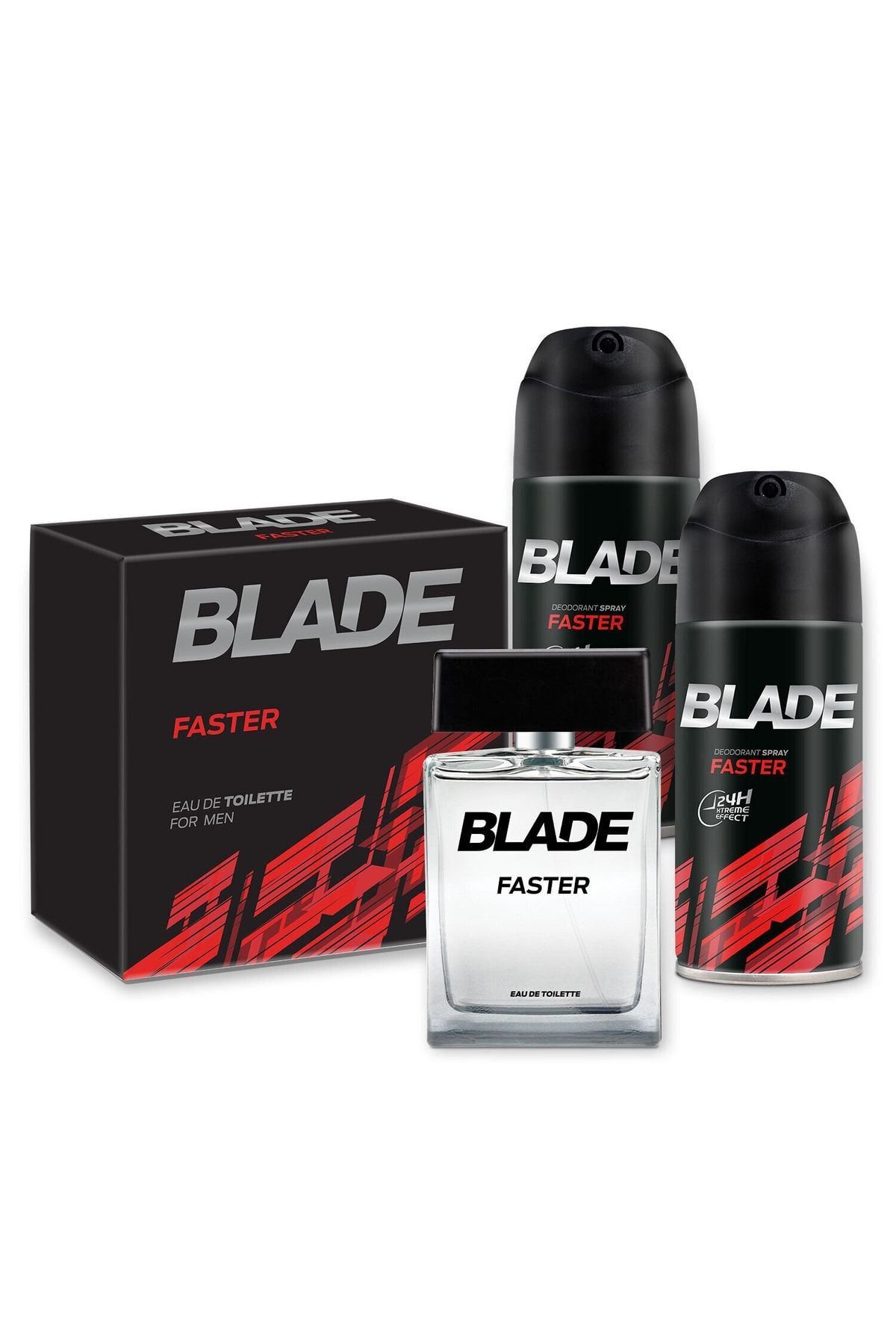 Blade Faster Edt 100ml Erkek Parfüm + 2x150ml Deodorant Set 1742751043409