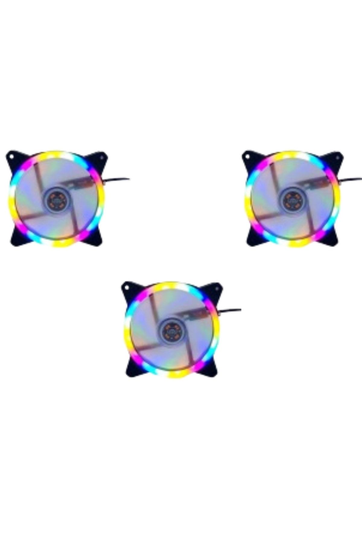 Unichrome 3 Adet 120mm Rainbow Rgb Kasa Fanı 12 Cm Renkli Gökkuşağı Fanı