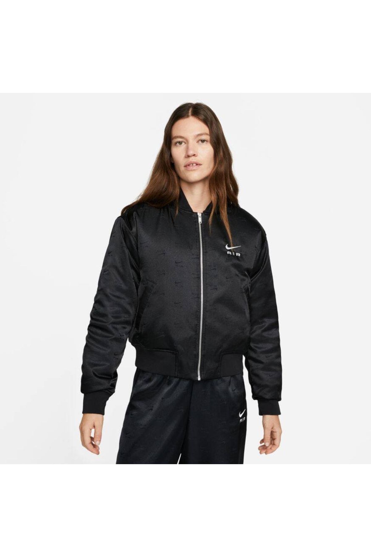 Nike Sportswear Air Bomber Jacket Kadın Siyah Renk Ceket Ve Yağmurluk