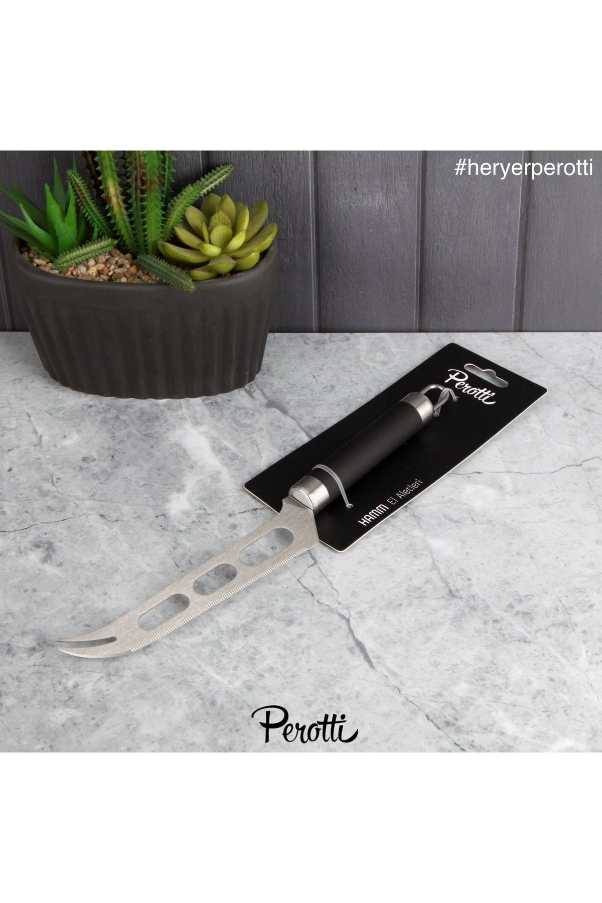 Perotti Peynir Bıçağı Paslanmaz Çelik Black Serisi