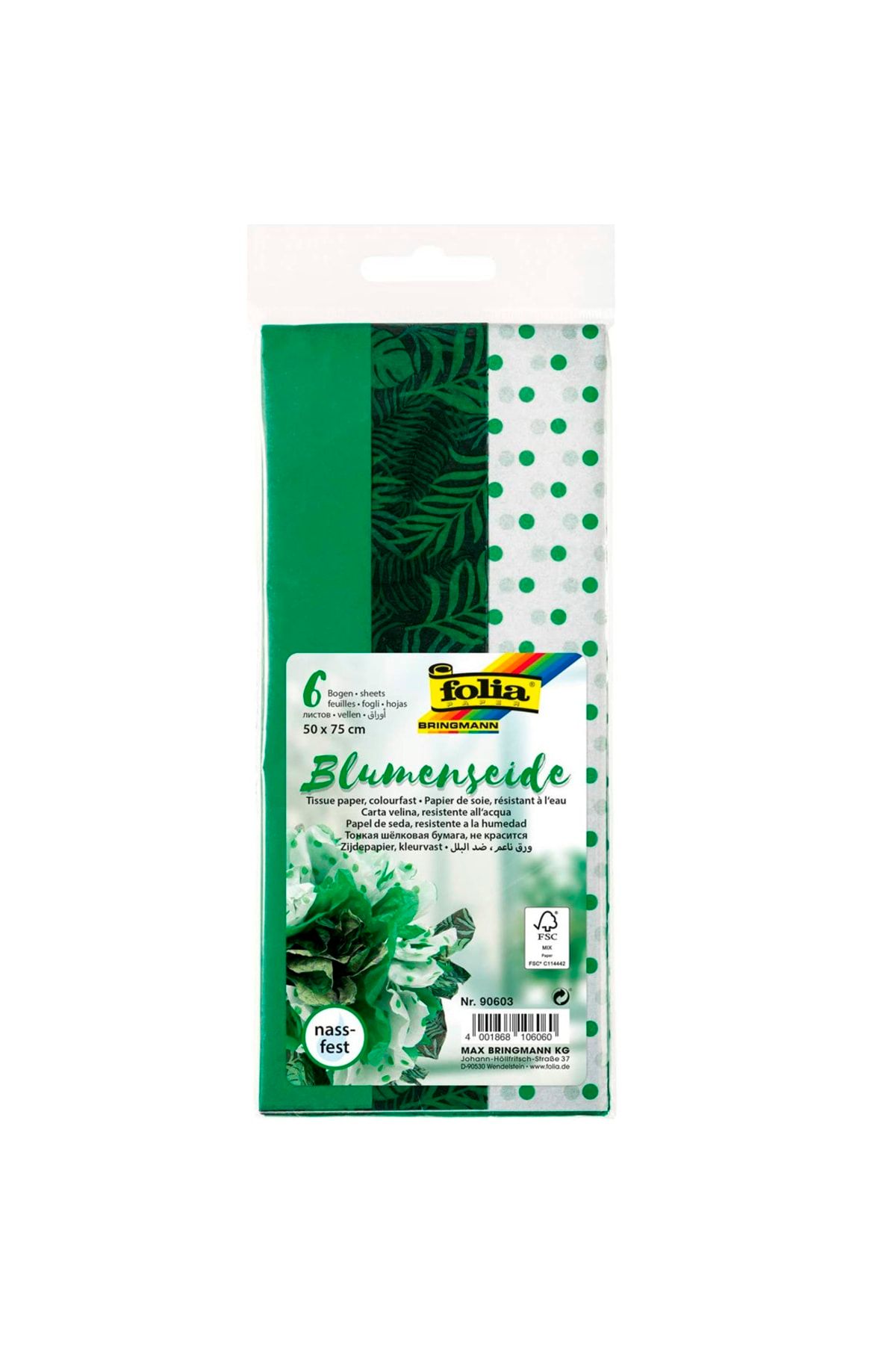 Folia Tissue Kağıt 50x70 Desenli Yeşiller 3 Tabaka Fo-90603
