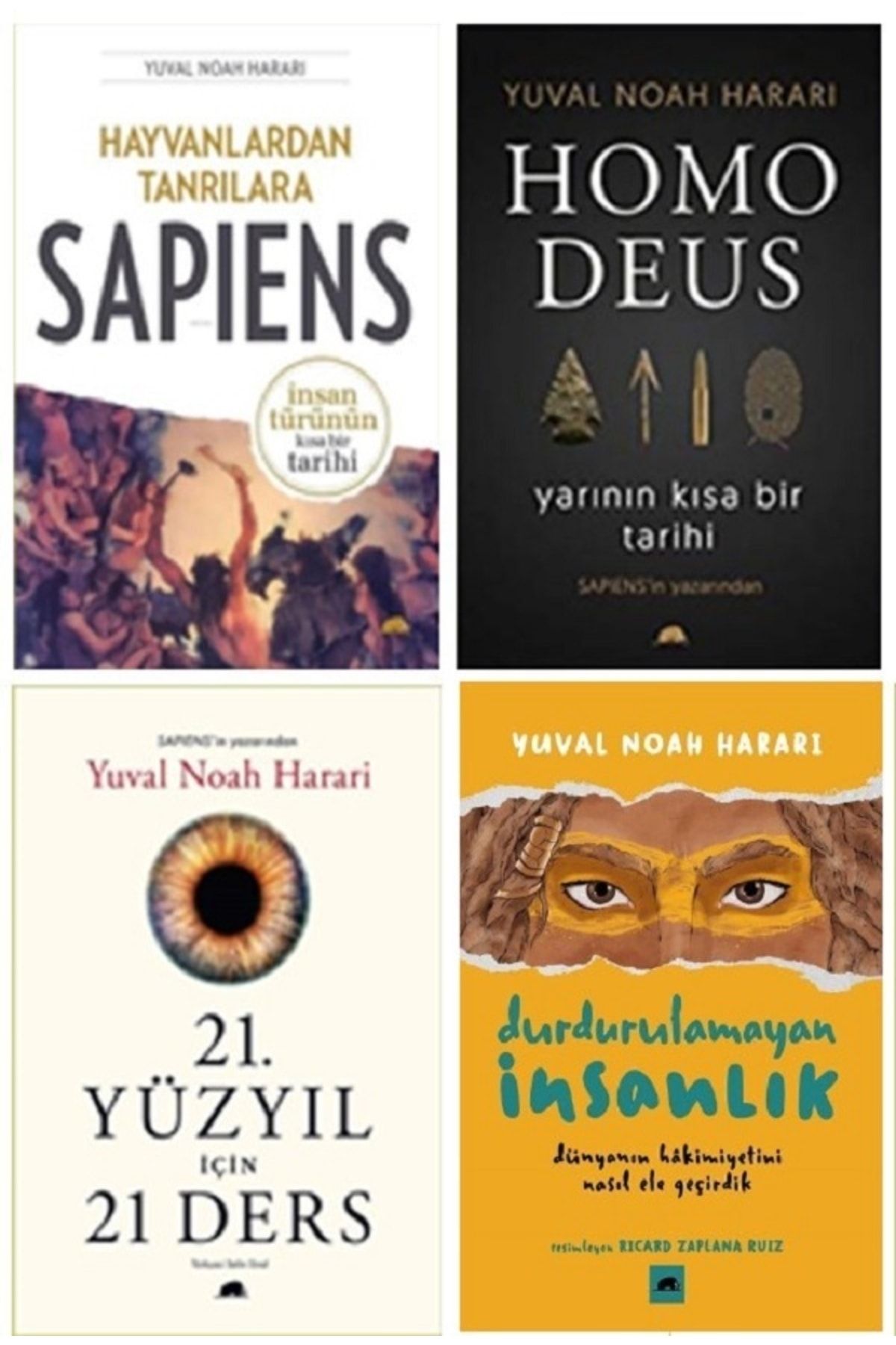 Kolektif Kitap Sapiens - Homo Deus - 21.yüzyıl Için 21 Ders - Durdurulamayan Insanlık / 4 Kitap Set - Harari