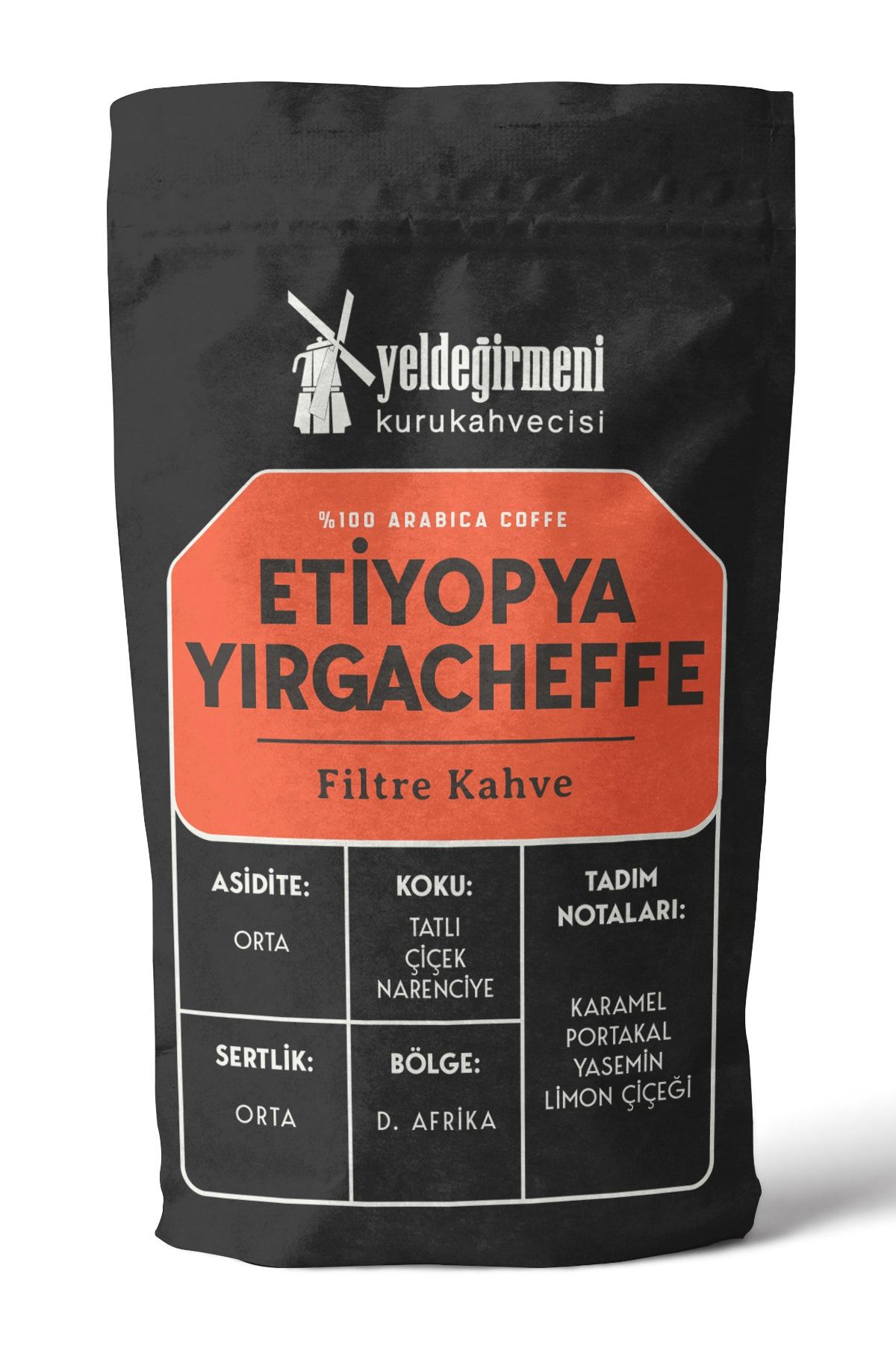 Yeldeğirmeni Kurukahvecisi Etiyopya Yırgacheffe Filtre Kahve 1000 gr