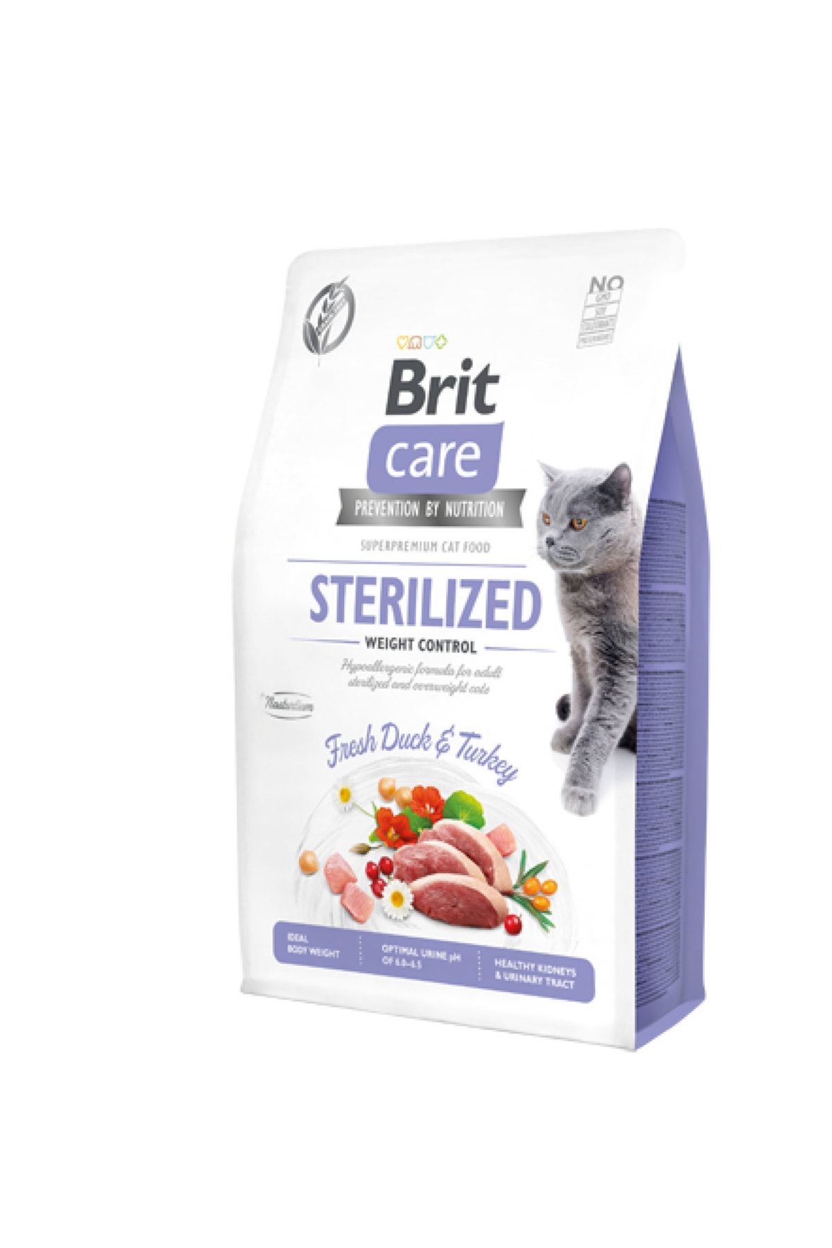 Brit Care Tahılsız Ördek Ve Hindi Etli Kısırlaştırılmış Diyet Yetişkin Kedi Maması 2 kg