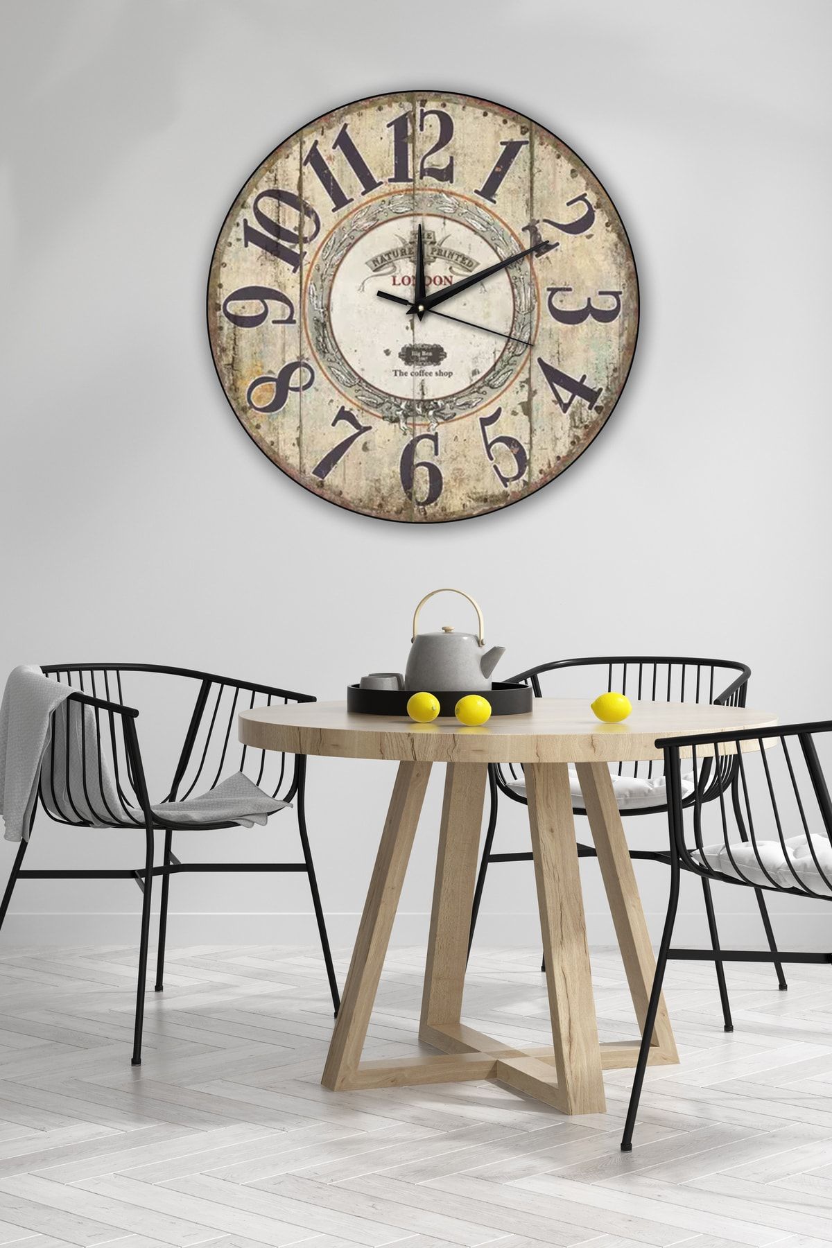modabilge Retro Tasarımlı Duvar Saati 35x35cm