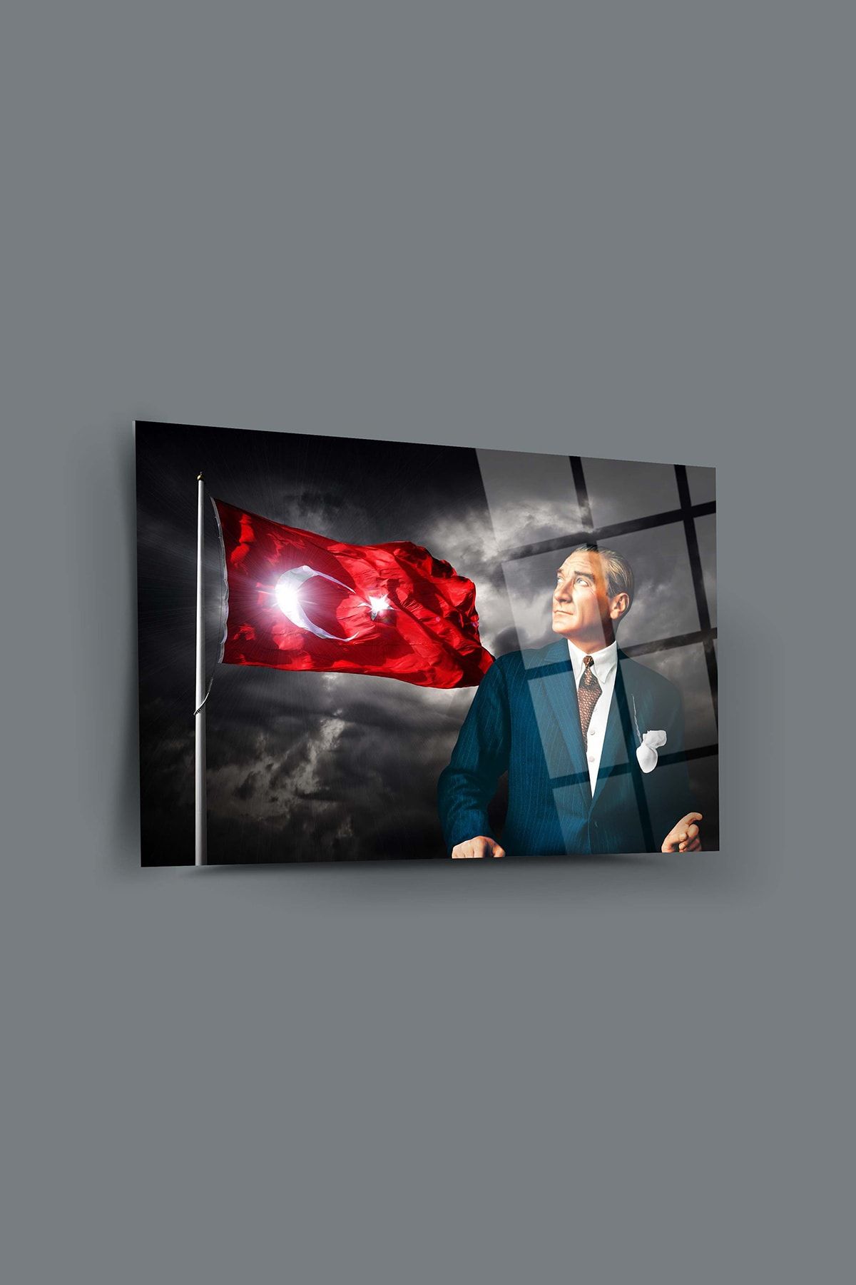 SRD Concept Atatürk Ve Bayrak 6 Cam Tablo-atatürk Tablosu-türk Bayrağı Tablosu