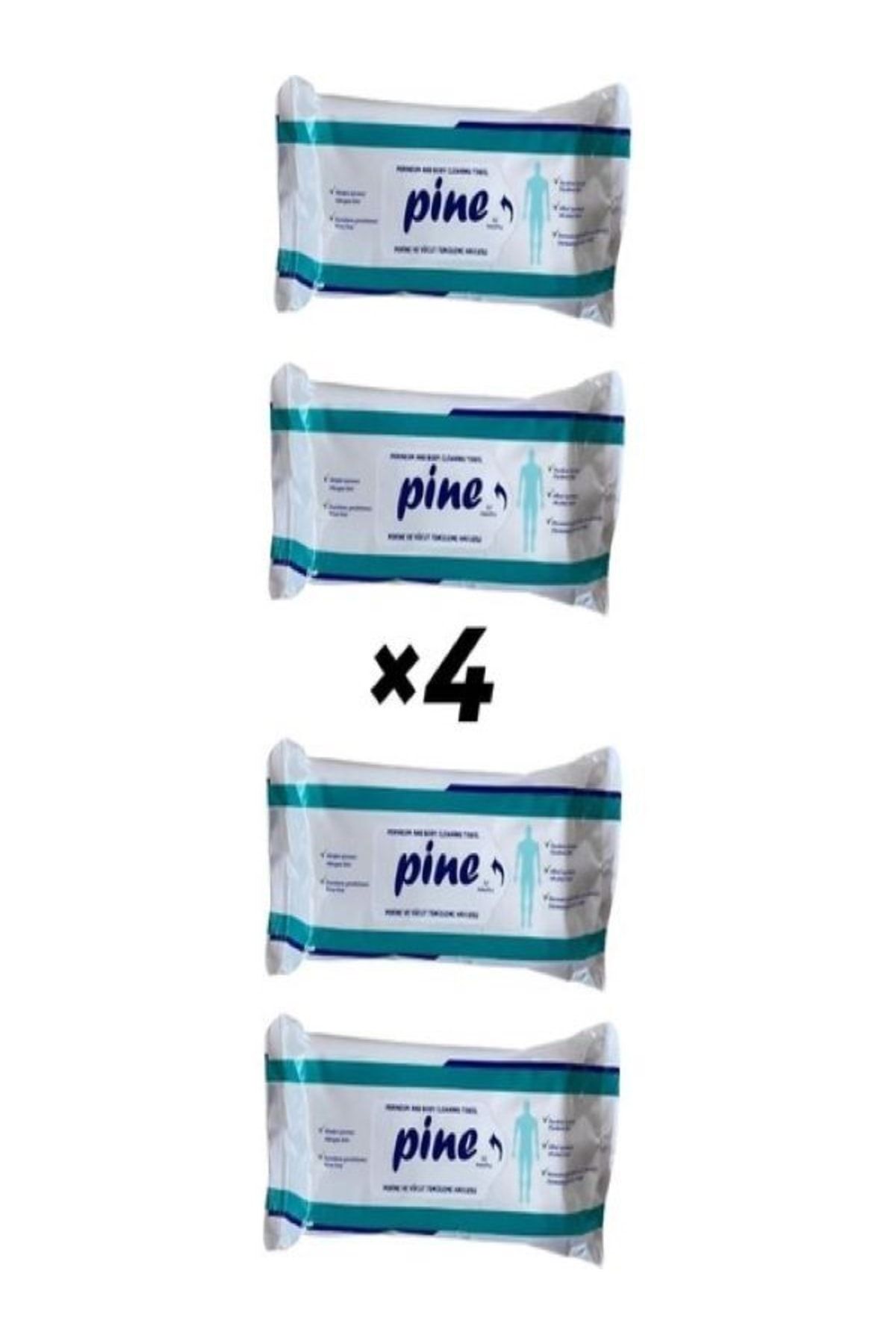 Pine Vücut Temizleme Havlusu 50'li 4'lı Paket