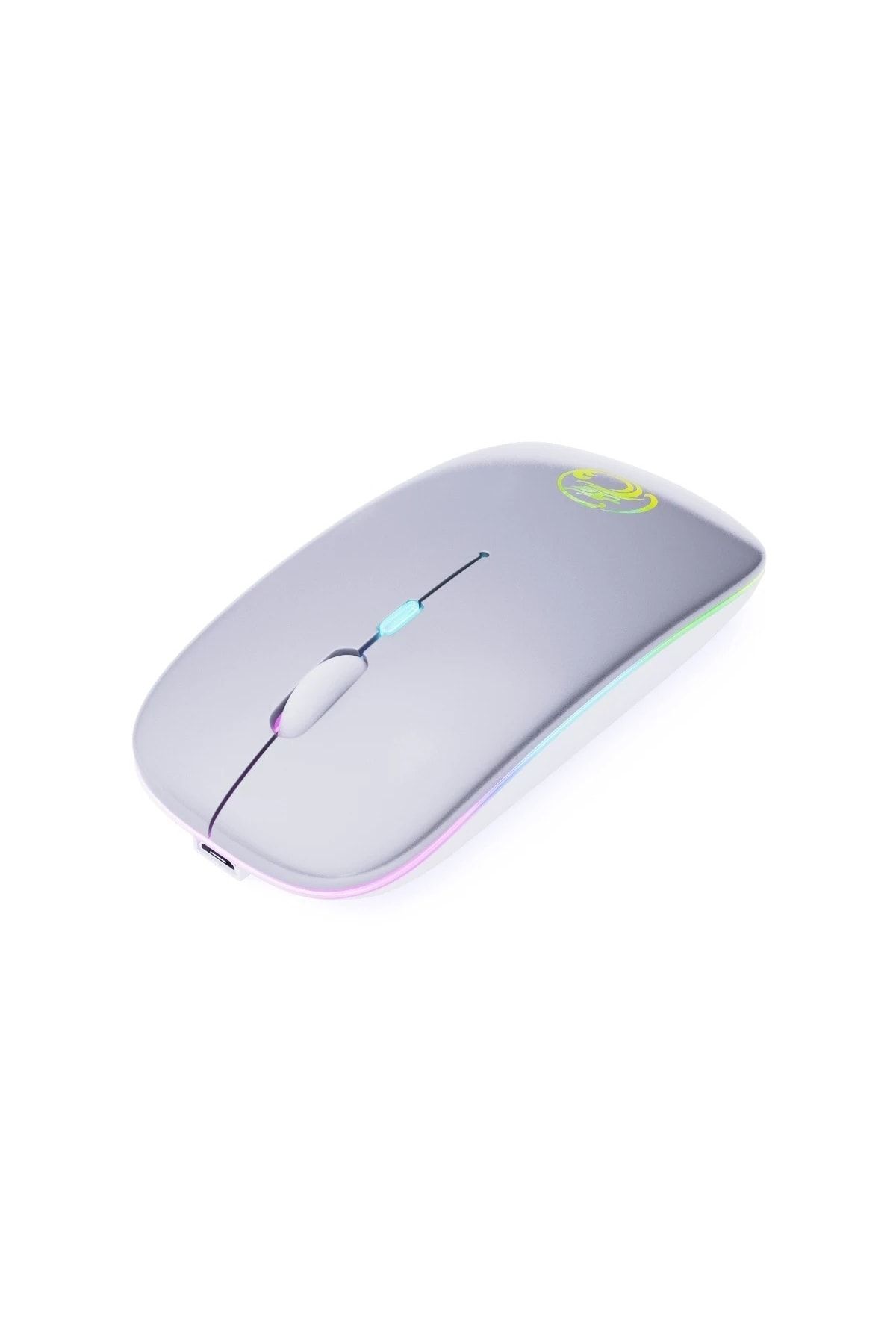 iMice E-1300 Şarj Edilebilir, Led Işıklı, Usb Alıcılı Kablosuz Optik Mouse - Gri