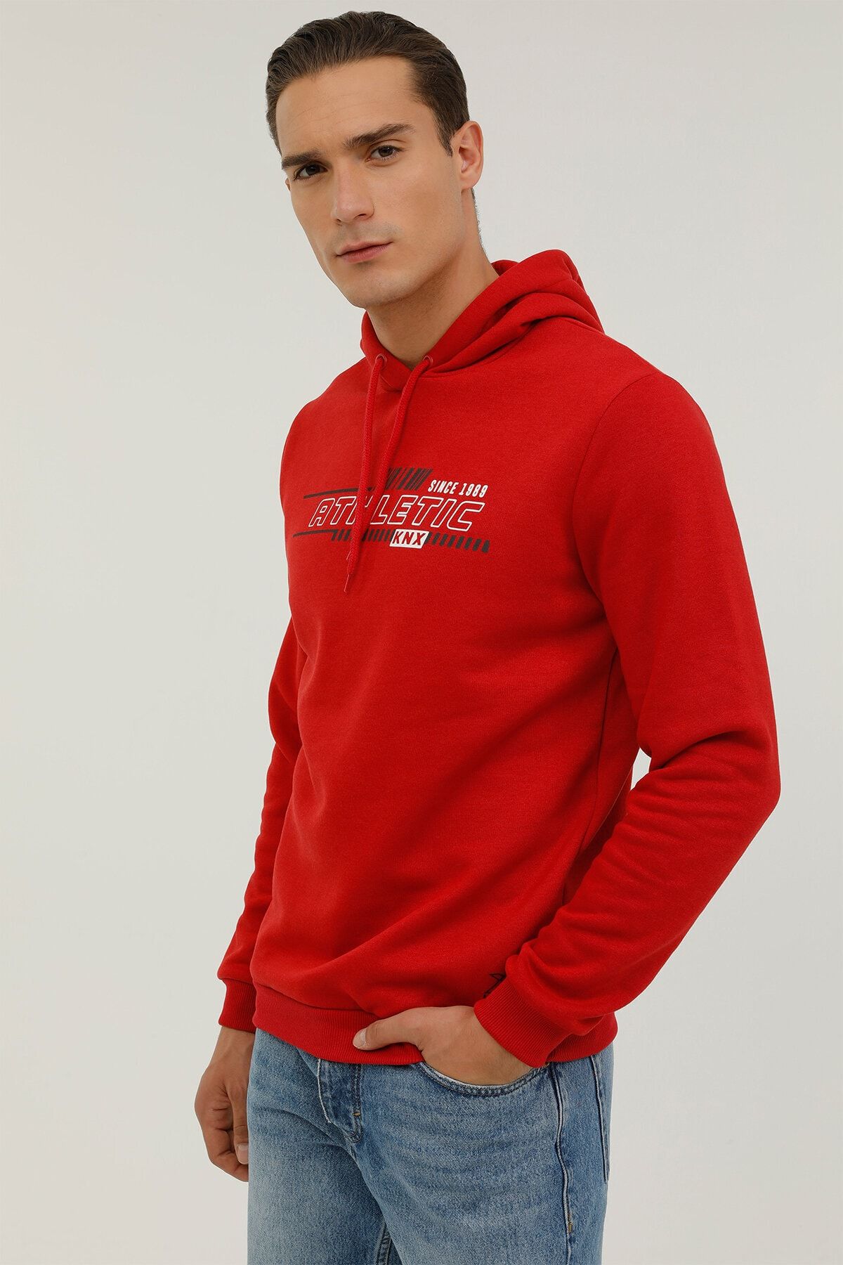 Kinetix M-cgk61 Rush Slogan Hoodı Koyu Kırmızı Erkek Sweatshirt