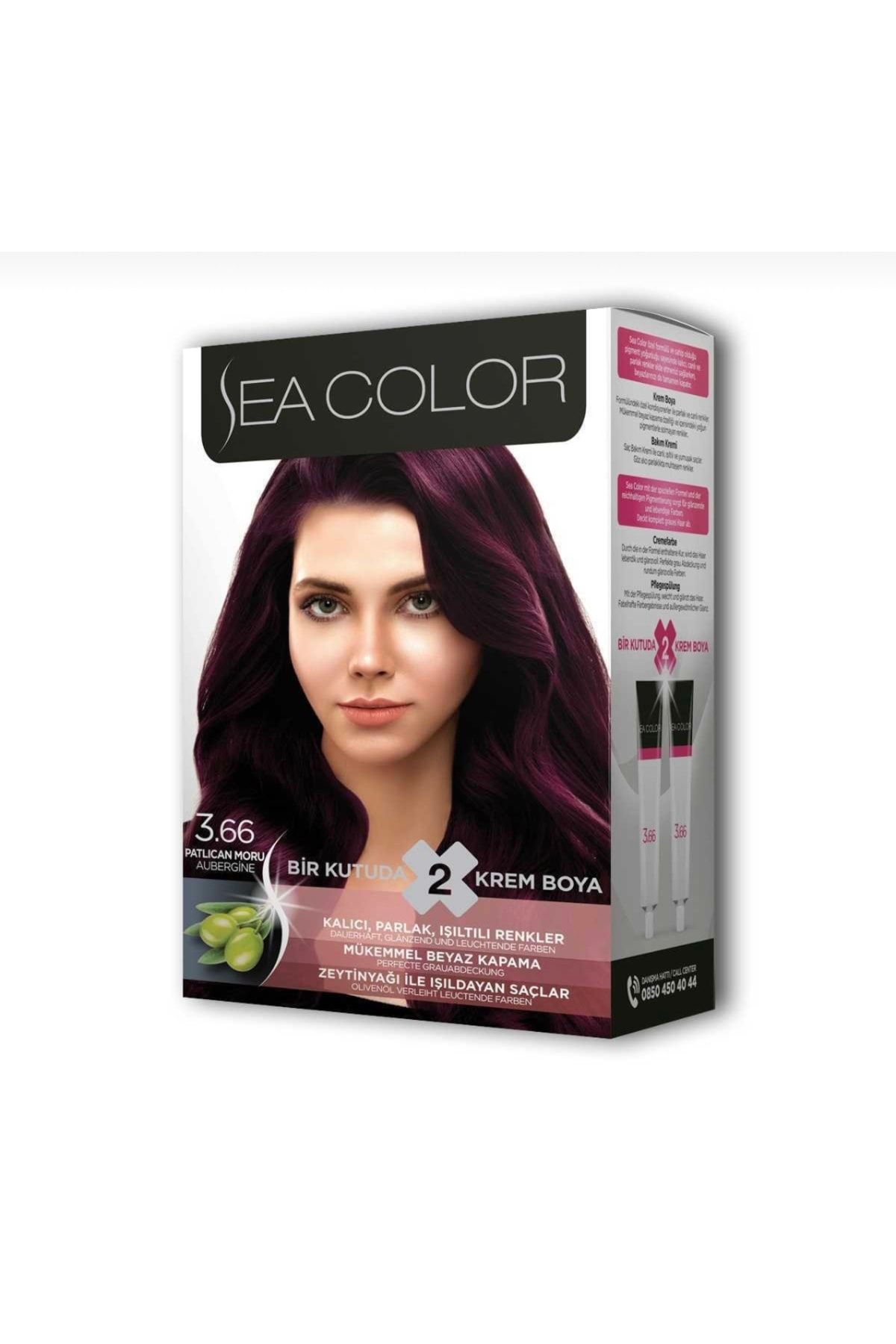 Sea Color Sea Patlıcan Moru (3.66) 2 Tüplü Set Saç Boyası 8698753381907