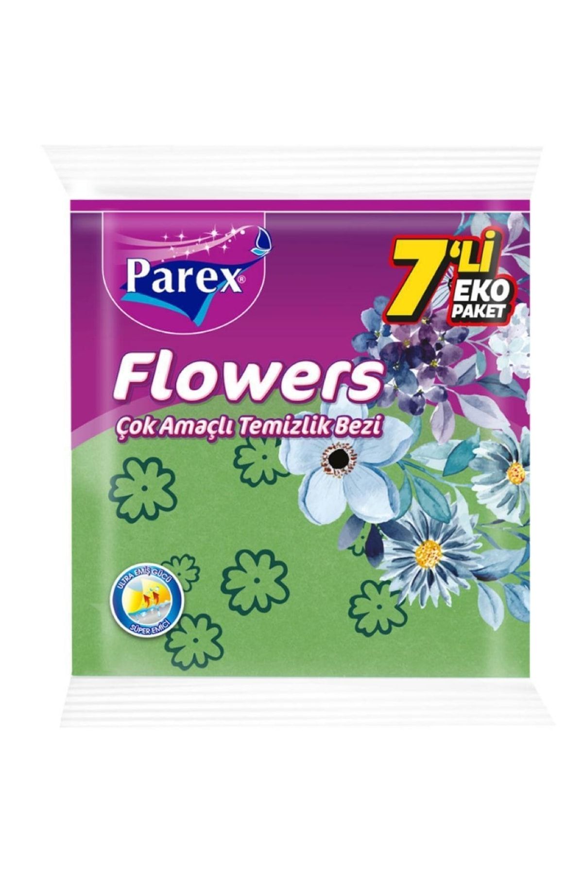 Parex Flowers Çok Amaçlı Temizlik Bezi 7'li Eko Paket