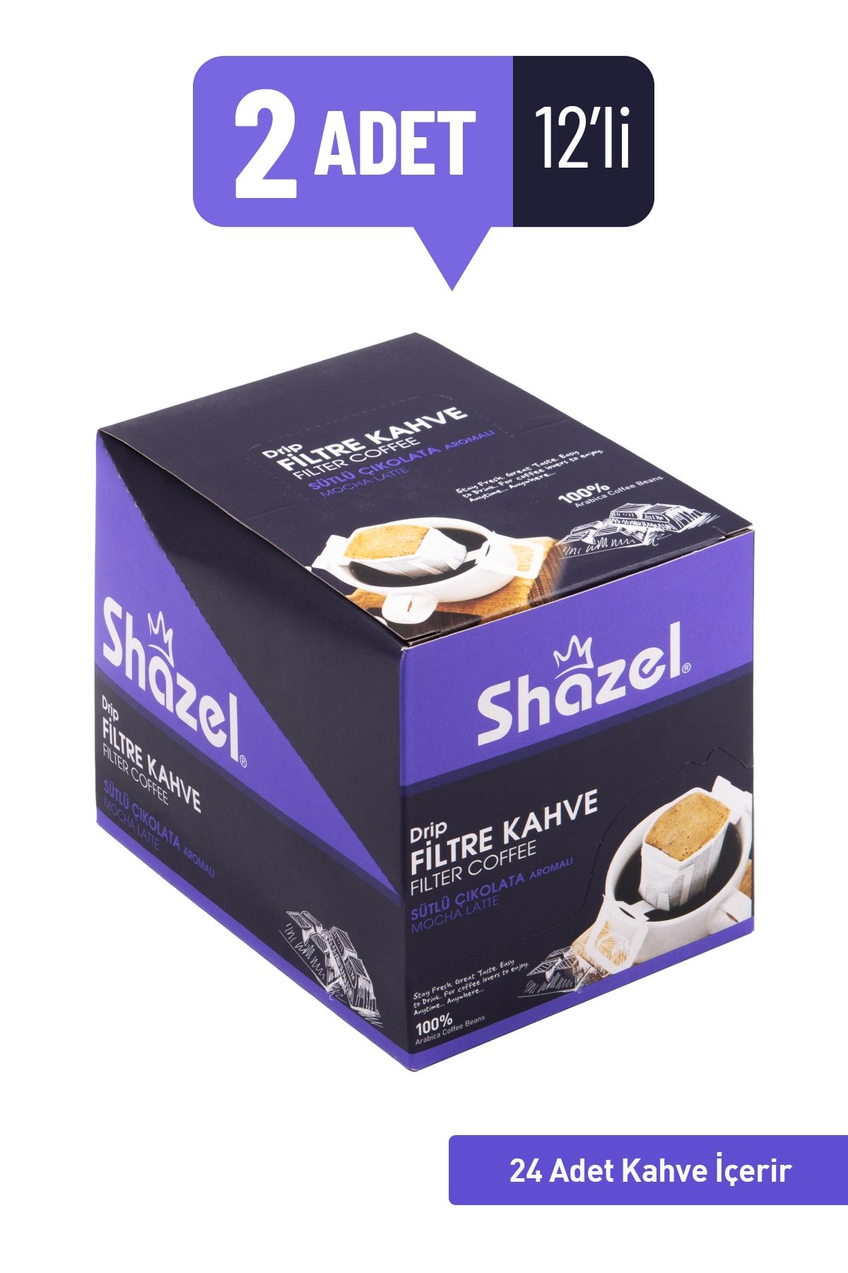 Shazel Drip Filtre Latte Çikolatalı- 24'lü/ 2 Kutu