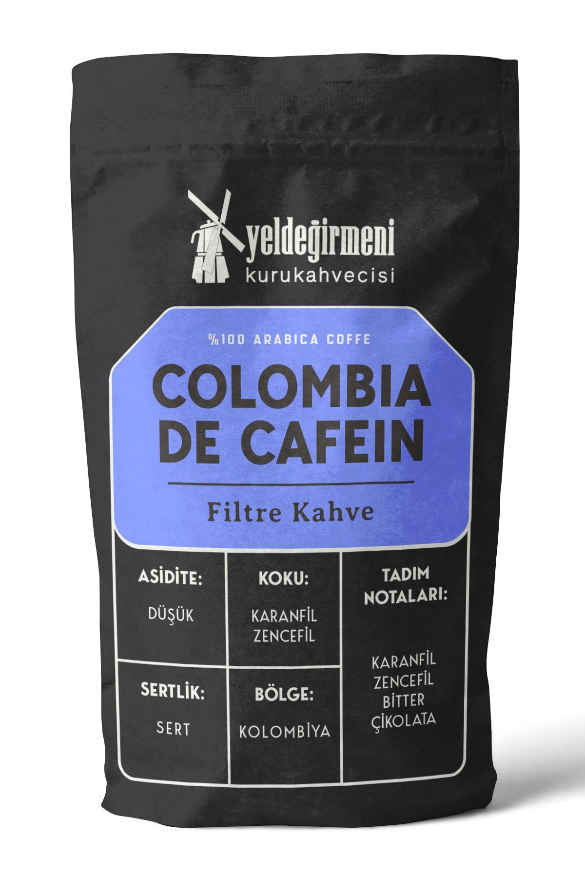 Yeldeğirmeni Kurukahvecisi Colombia Decaf Filtre Kahve 500 gr