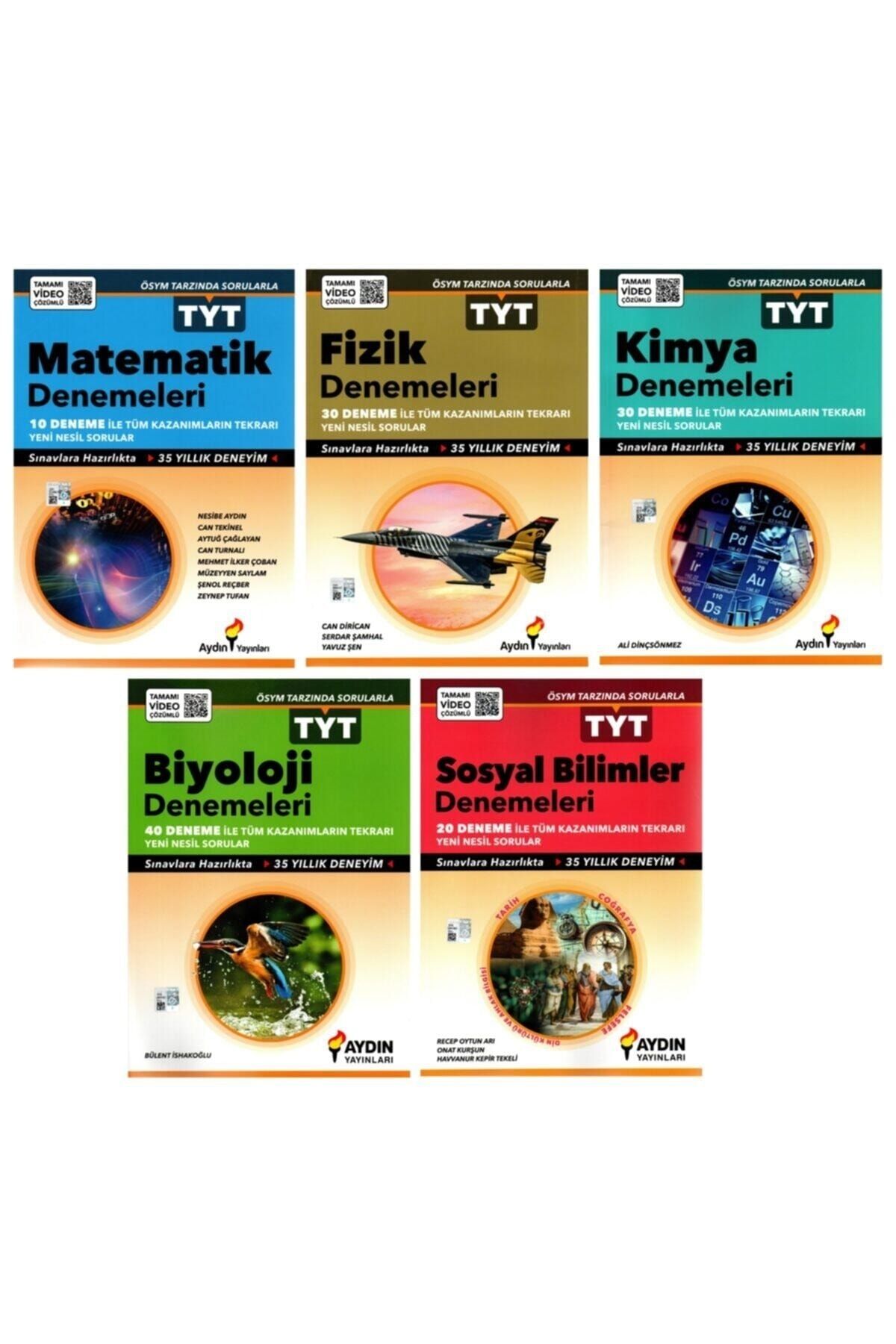 Aydın Yayınları Aydın Matematik Fizik Kimya Biyoloji Sosyal Tyt Deneme Seti 5 Kitap
