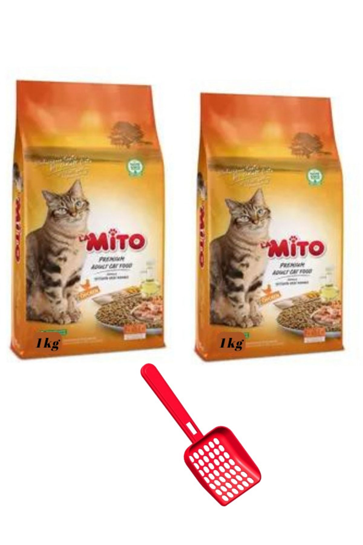 Mito Adult Cat Tavuklu Yetişkin Kedi Maması 1 Kg+1kg+kürek Hediye