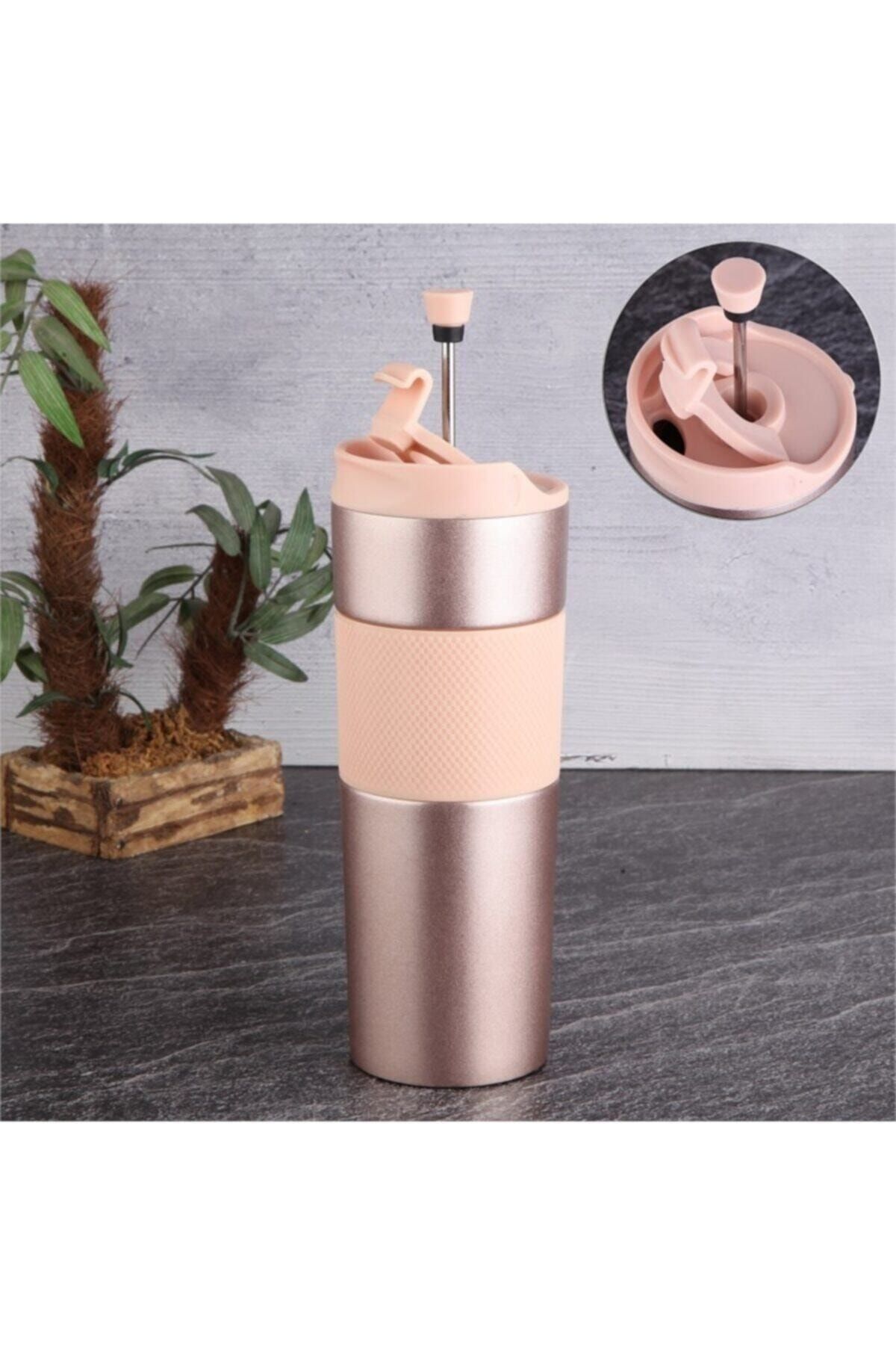 Tohana French Press Çelik Termos Kupa Rose Gold 500ml 75223