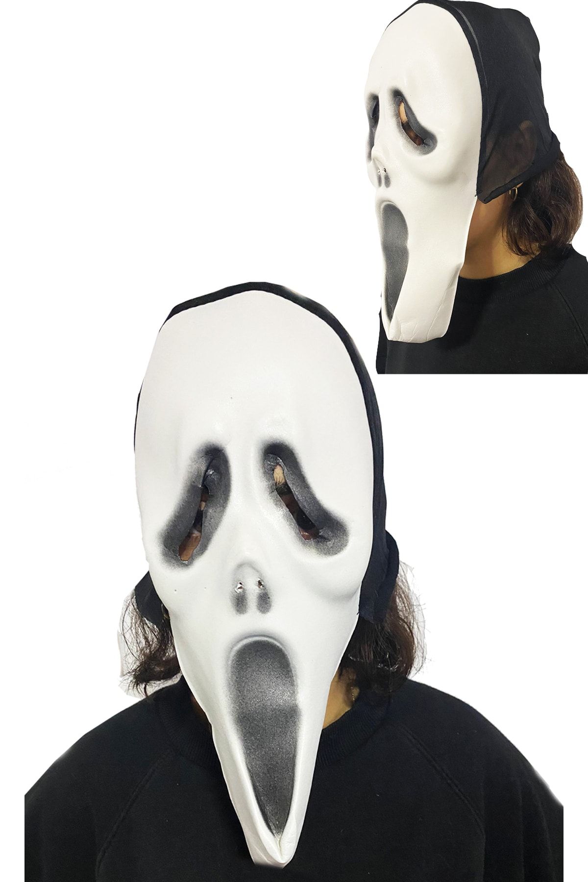 Parti Dolabı 1 Adet Yetişkin Kapşonlu Çığlık Maske Korkunç Halloween Ghost Scream Çoçuk Maskesi