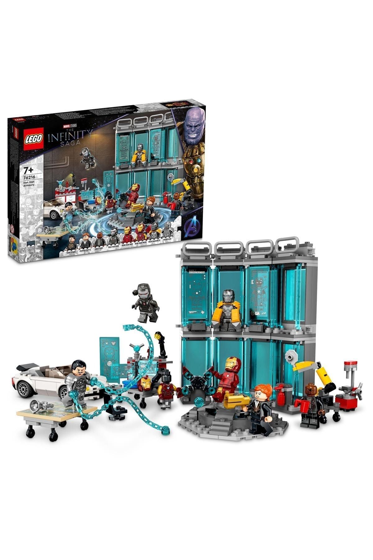 LEGO ® Marvel Iron Man Cephaneliği 76216 - 7 Yaş ve Üzeri için Oyuncak Yapım Seti (496 Parça)
