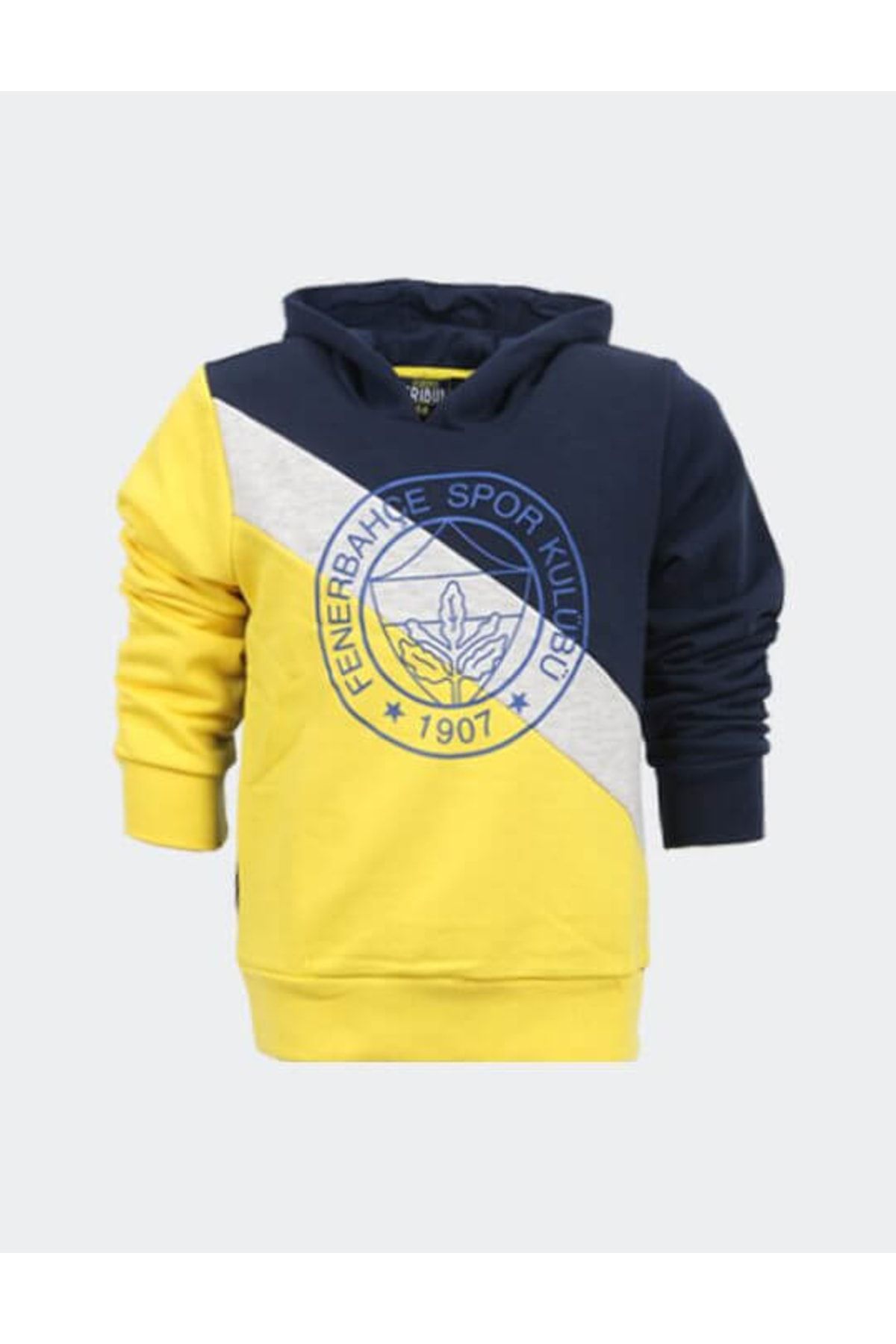 Fenerbahçe Unisex Çocuk Sarı-Lacivert Trıbun Üç Parçalı Logo Sweatshirt