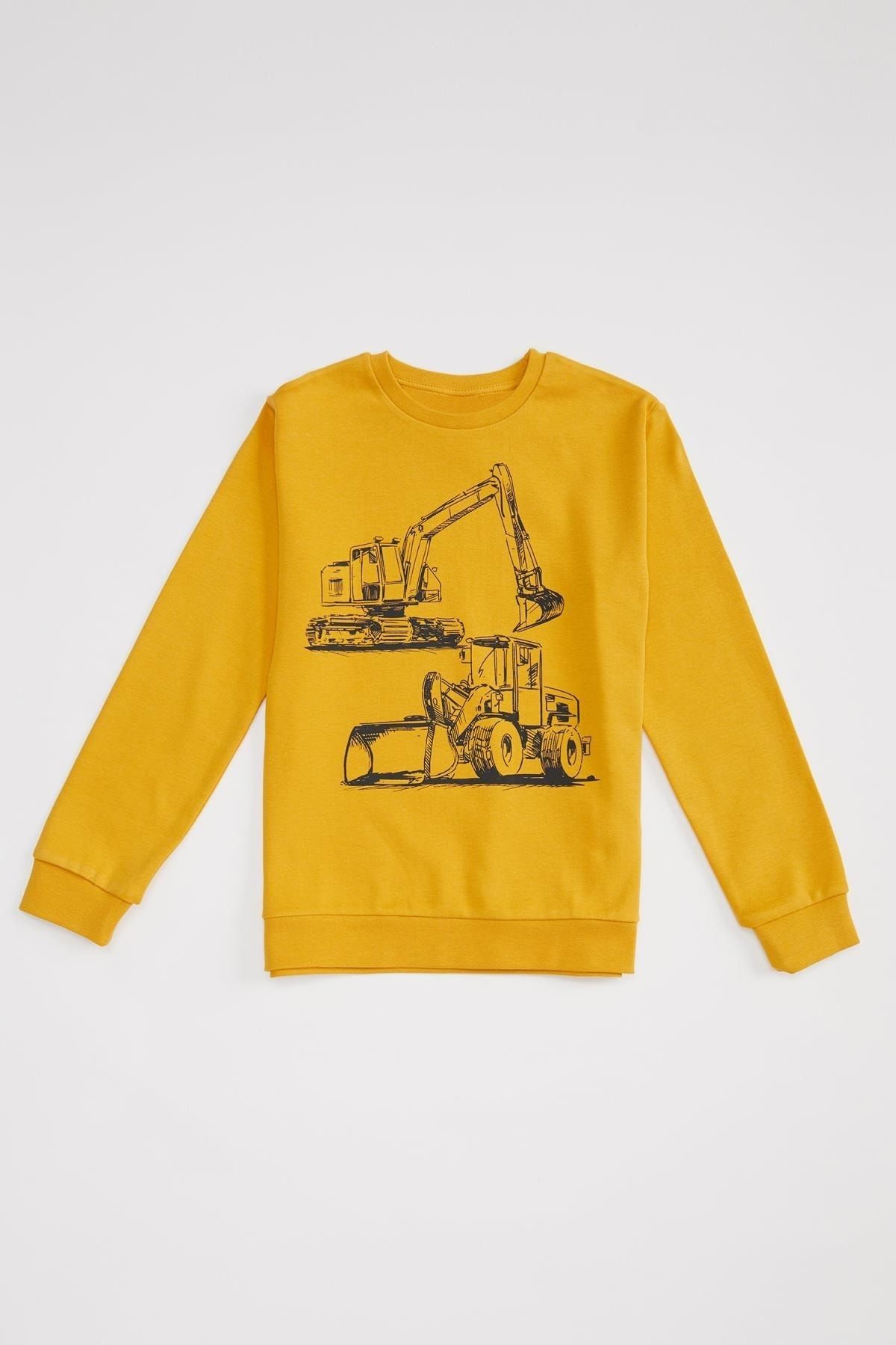 Defacto Erkek Çocuk İş Makinesi Baskılı Sweatshirt