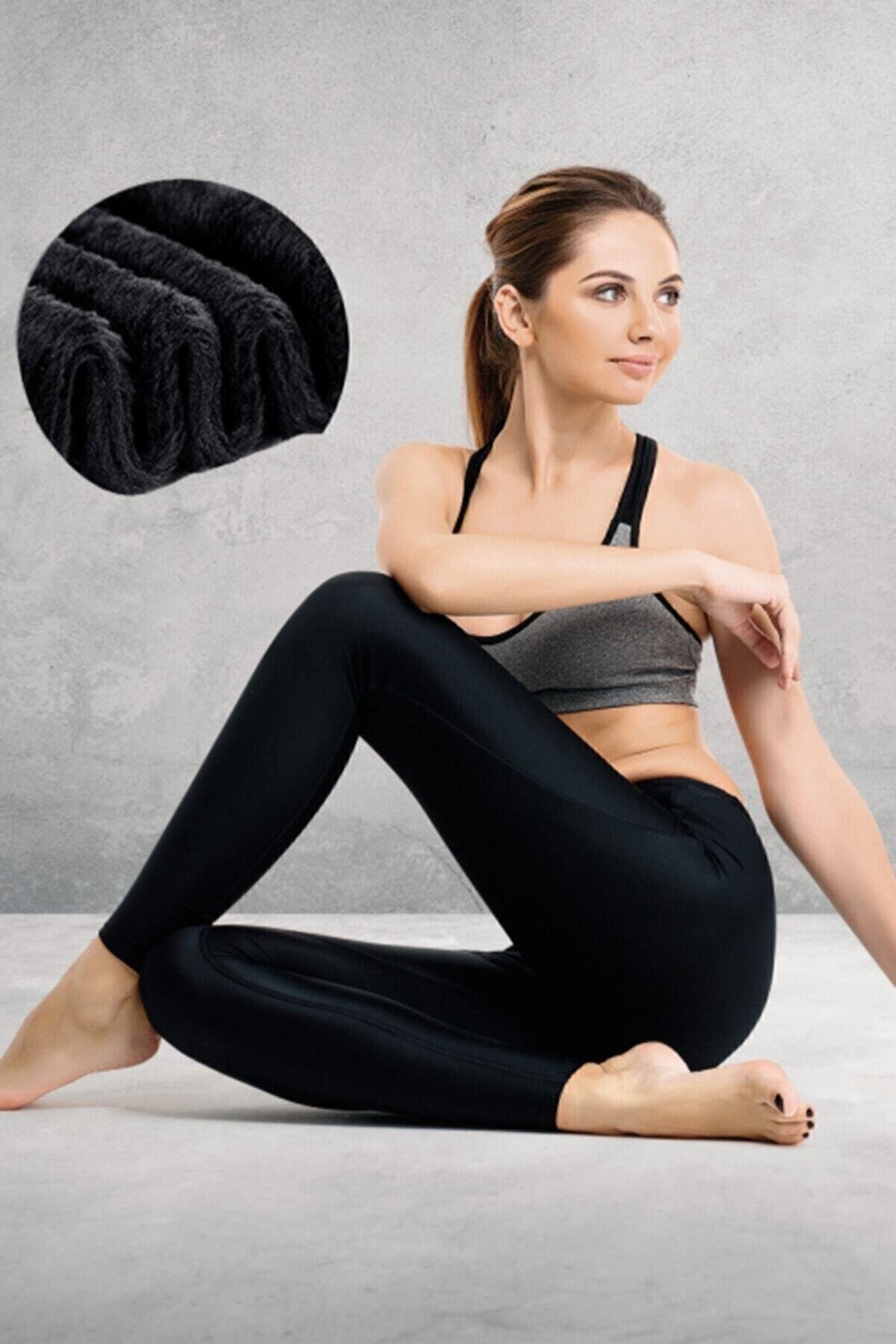 Marka Sportwear 25620-kadın Siyah Içi Peluş Kışlık Termal Tayt