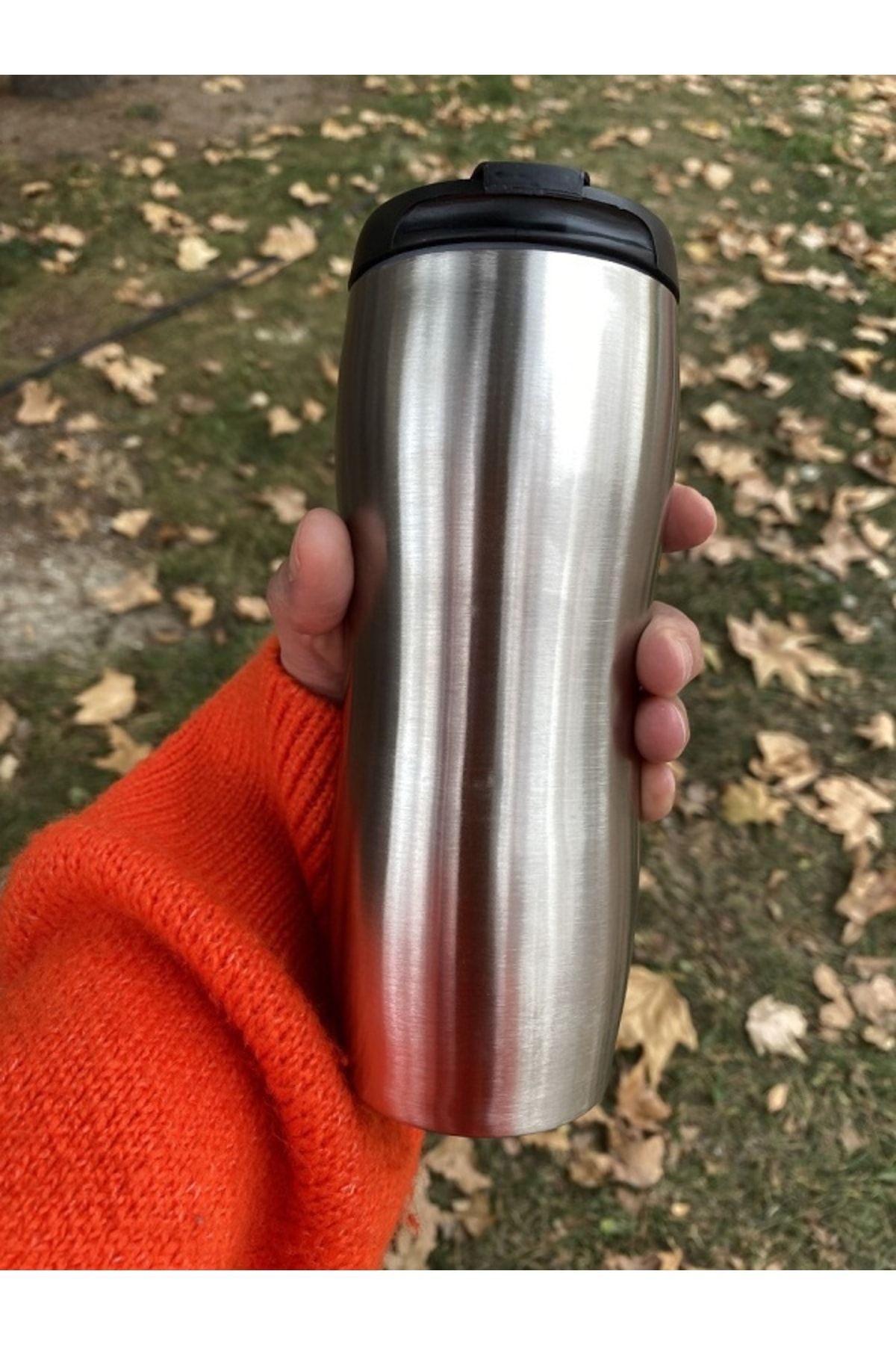 RENKYAPIRÜYASI Çelik Kupa Gümüş Soğuk Çay Kahve Soğuk Taşımak Için - Çap: 7cm - Yükseklik: 18 Cm Çok Amaçlı
