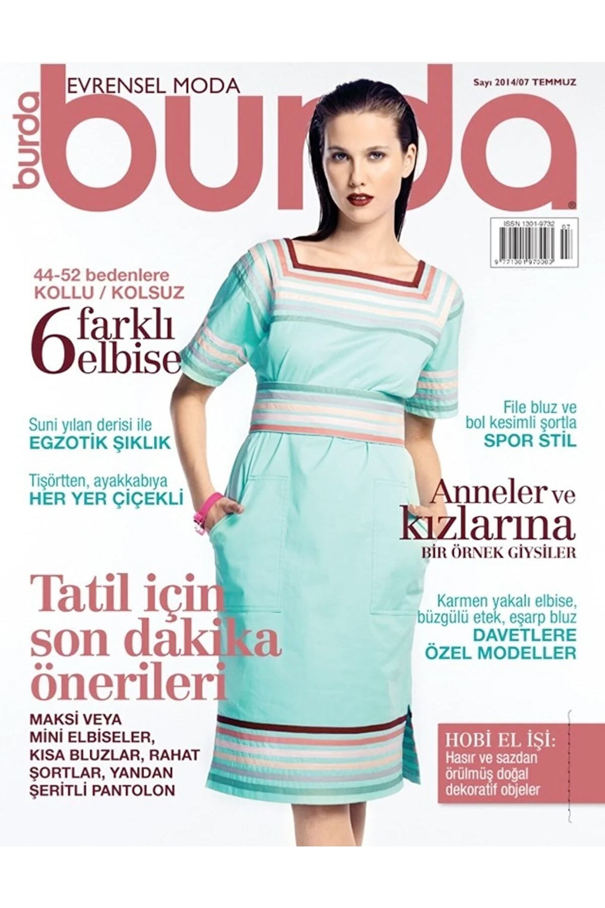 BURDA Dergisi - 2014 Temmuz Sayısı - Orjinal, Paftalı