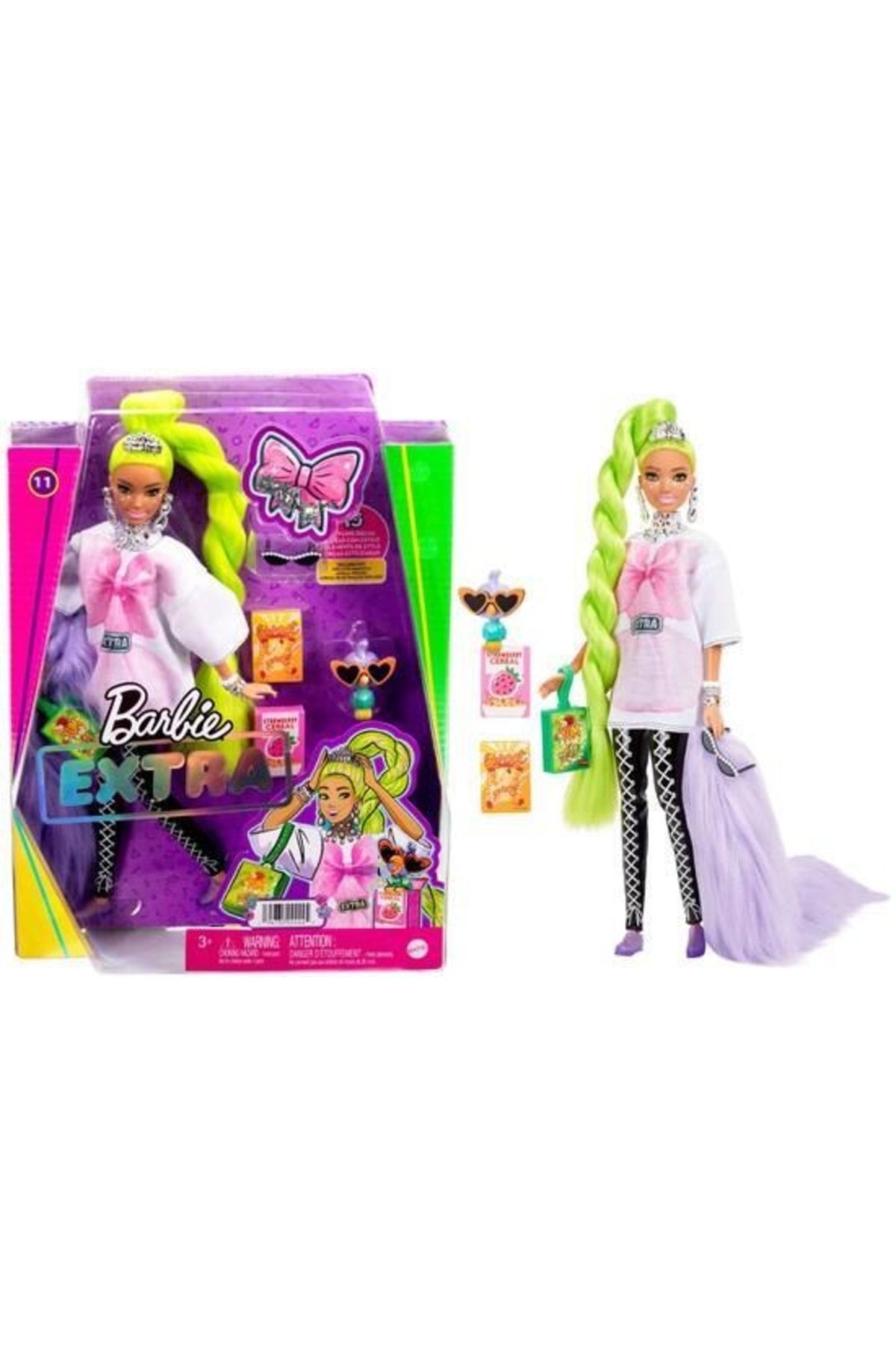 Barbie Extra Neon Saçlı Bebek Hdj44