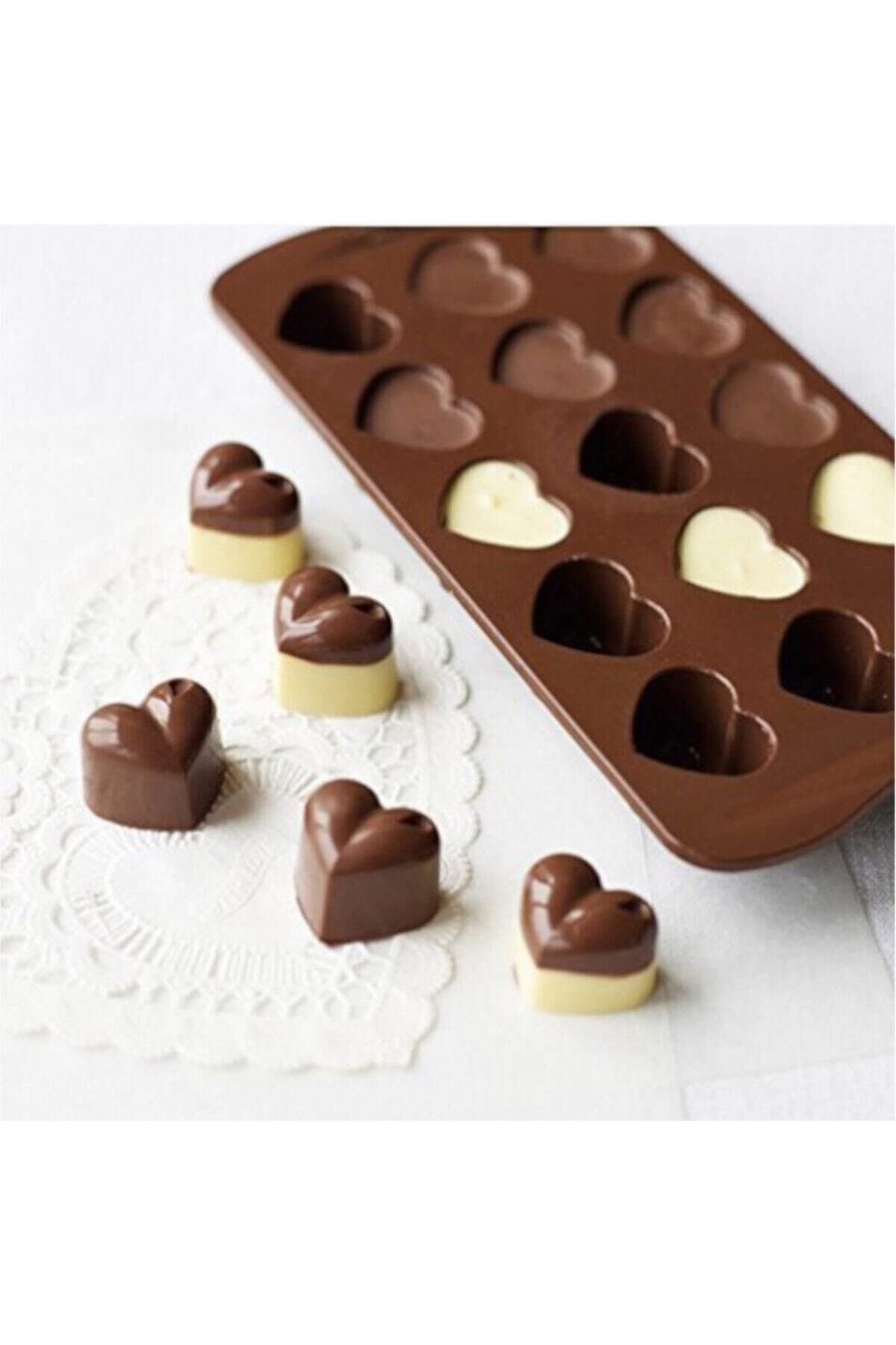 ENJOYPEPERON Silikon Çikolata Kalıbı, Kalp