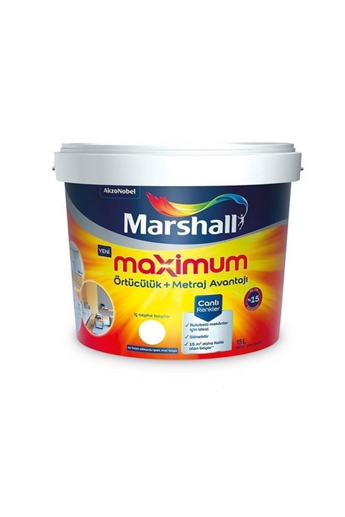 Marshall Maximum Silikonlu Silinebilir Iç Cephe Duvar Boyası 2,5lt