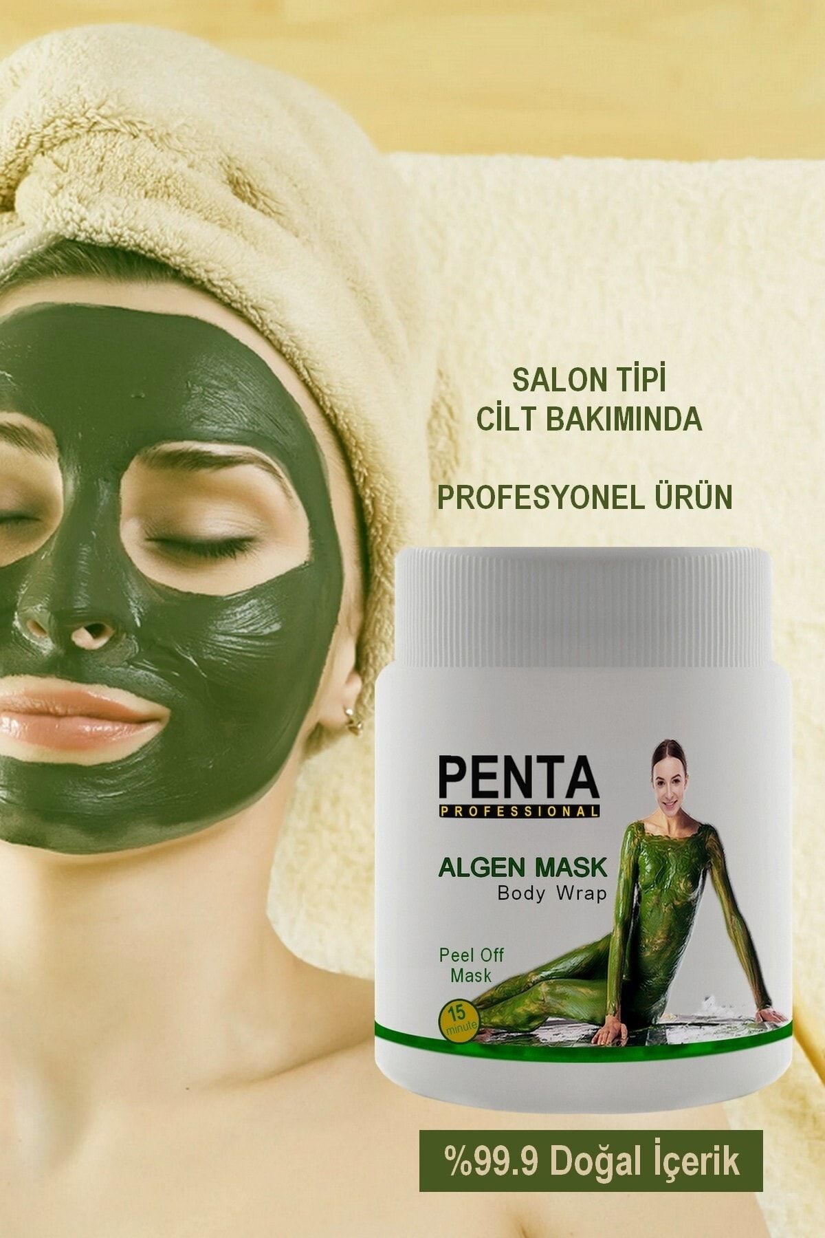 PENTA FEEL Algen Mask Yosun Özlü Beyazlatıcı Dengeleyici Yüz Ve Vücut Bakım Maskesi 1,2 Kg.