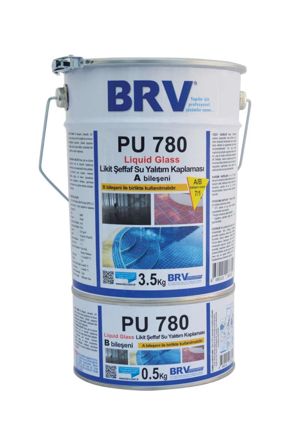 Brv Pu 780 Liquid Glass Likit Şeffaf Su Yalıtım Kaplaması - (a+b) 4 Kg