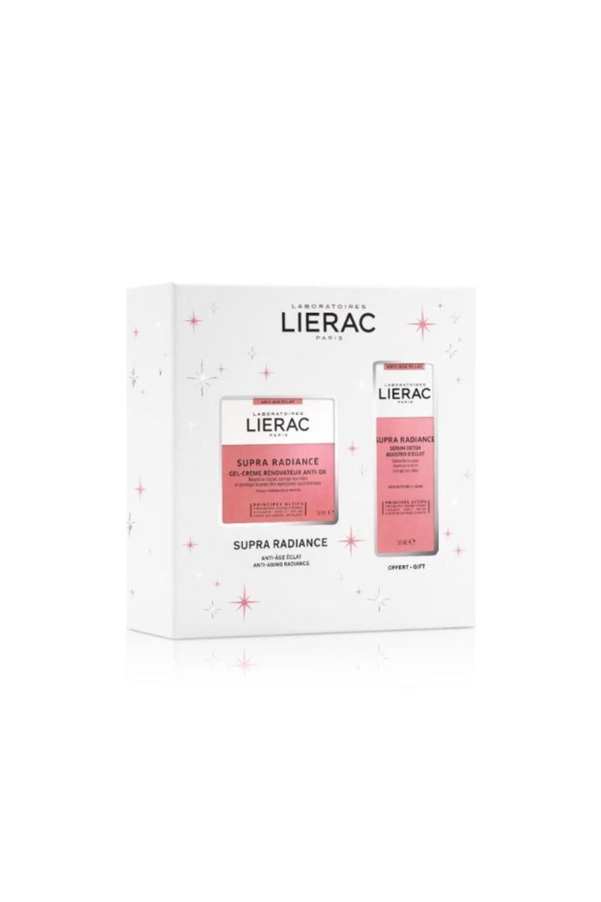 Lierac Supra Radiance Cream Antioksidan Etkili Jel Krem 50ml + Supra Radiance Detoks Etkili Serum 30ml