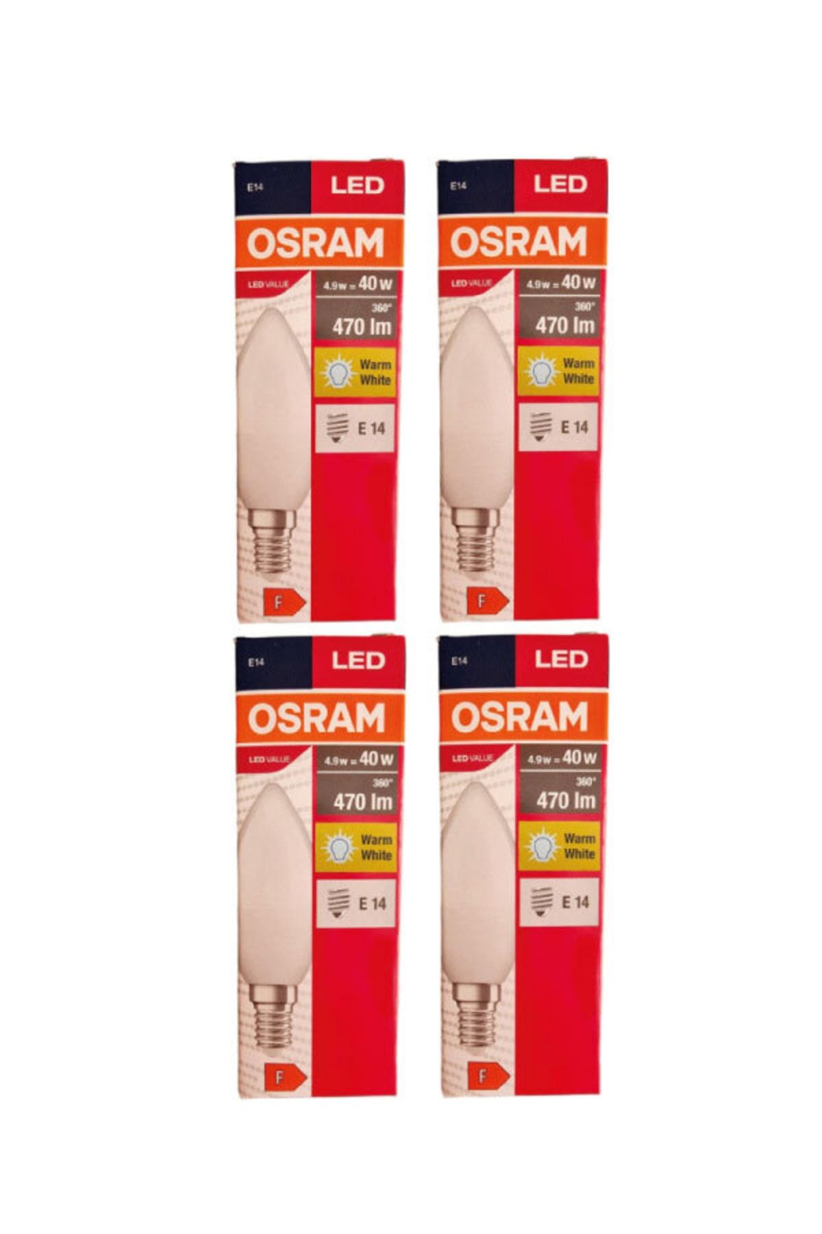 Osram Led Value 4,9w Sarı Işık E-14 470lm Ampul 4 Lü Paket