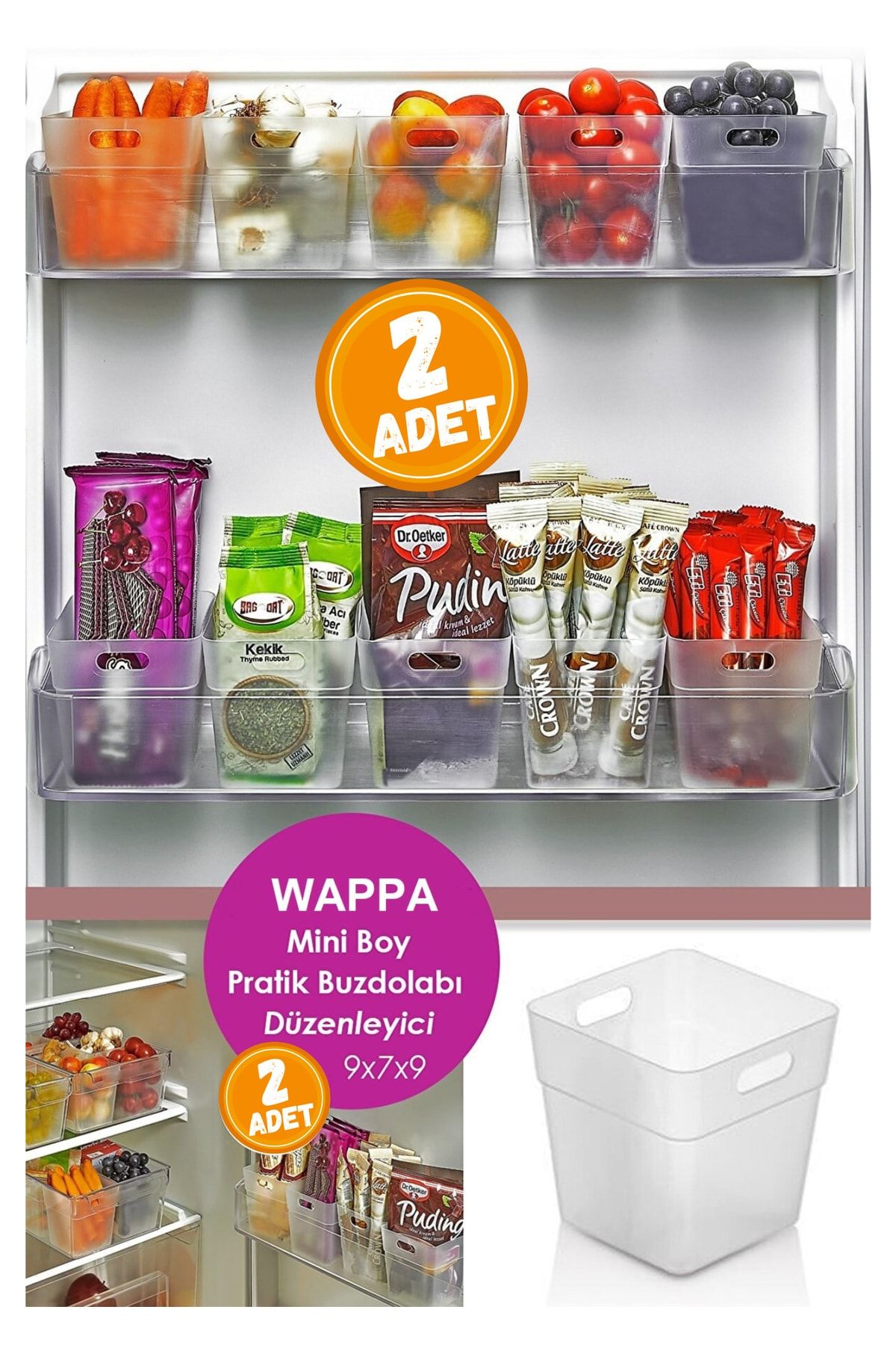 WAPPA 2 Adet Buzdolabı Kapak Içi Düzenleyici Çok Amaçlı Dolap Düzenleyici Organizer