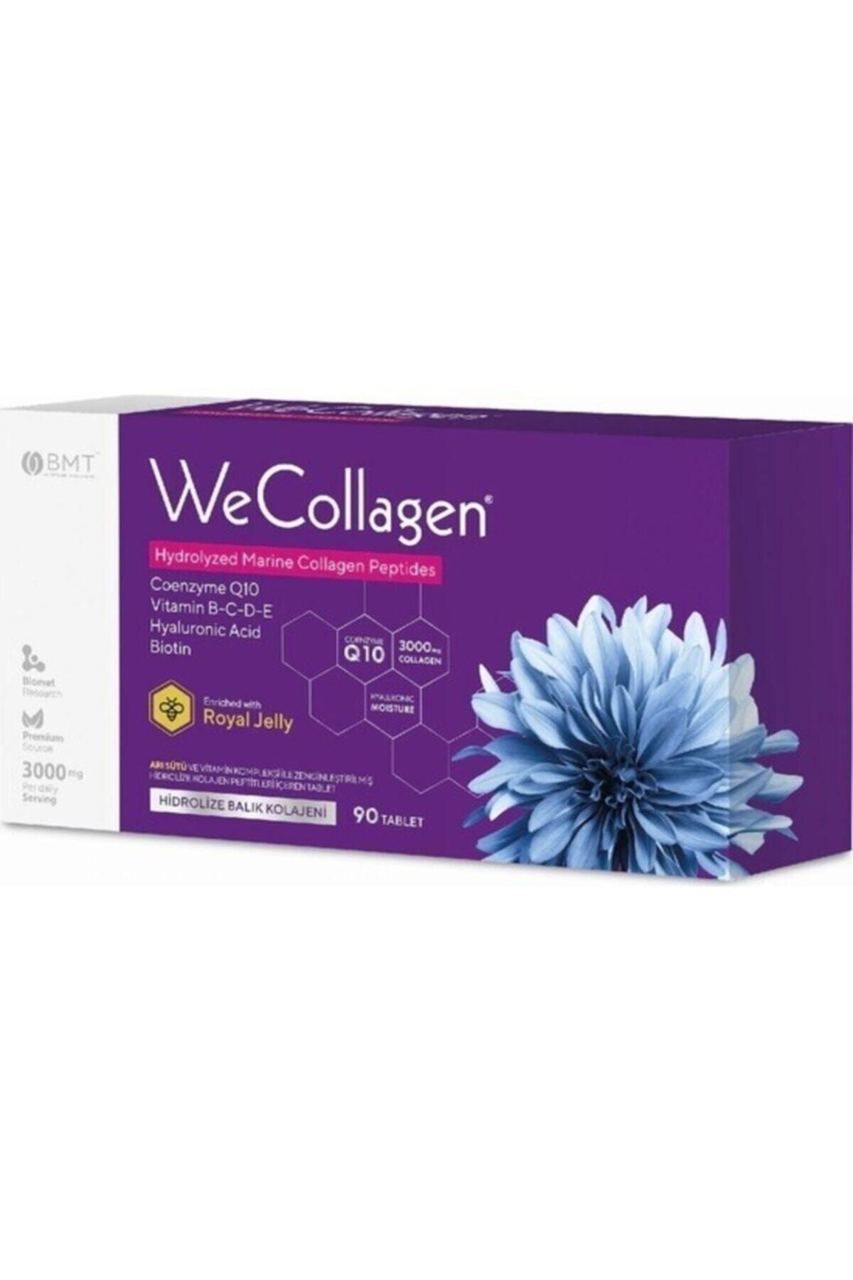 Biomet WeCollagen® 90 Tablet - 3000mg Kolajen Tip 1-2-3 Arı Sütü Biotin %100 Saf Ve Doğal Diyet Takviyesi