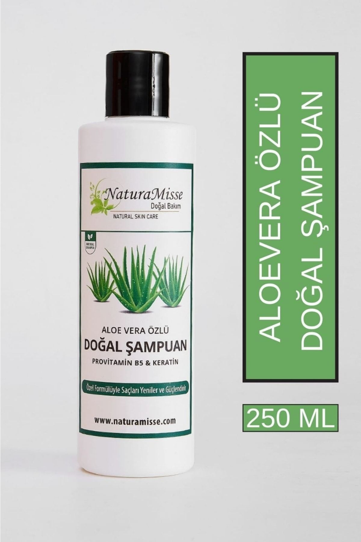 naturamisse Aloe Vera Özlü Keratinli Şampuan 250 ml B5 Provitamin Dökülme Karşıtı Güçlü Saçlar Besleyici Şampuan