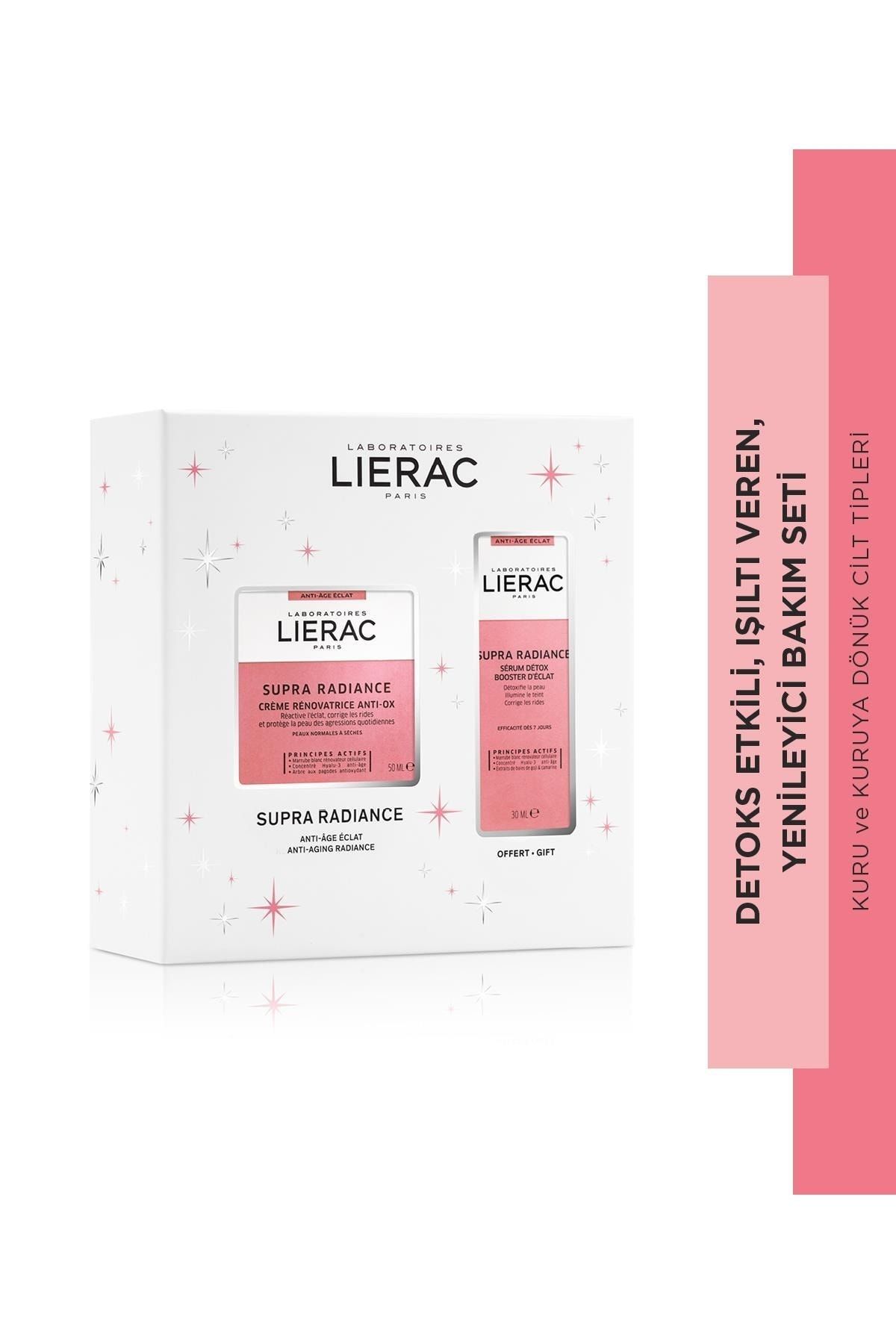 Lierac Supra Radiance Cream Işıltı Veren Yenileyici Krem 50ml + Supra Radiance Detoks Etkili Serum 30ml